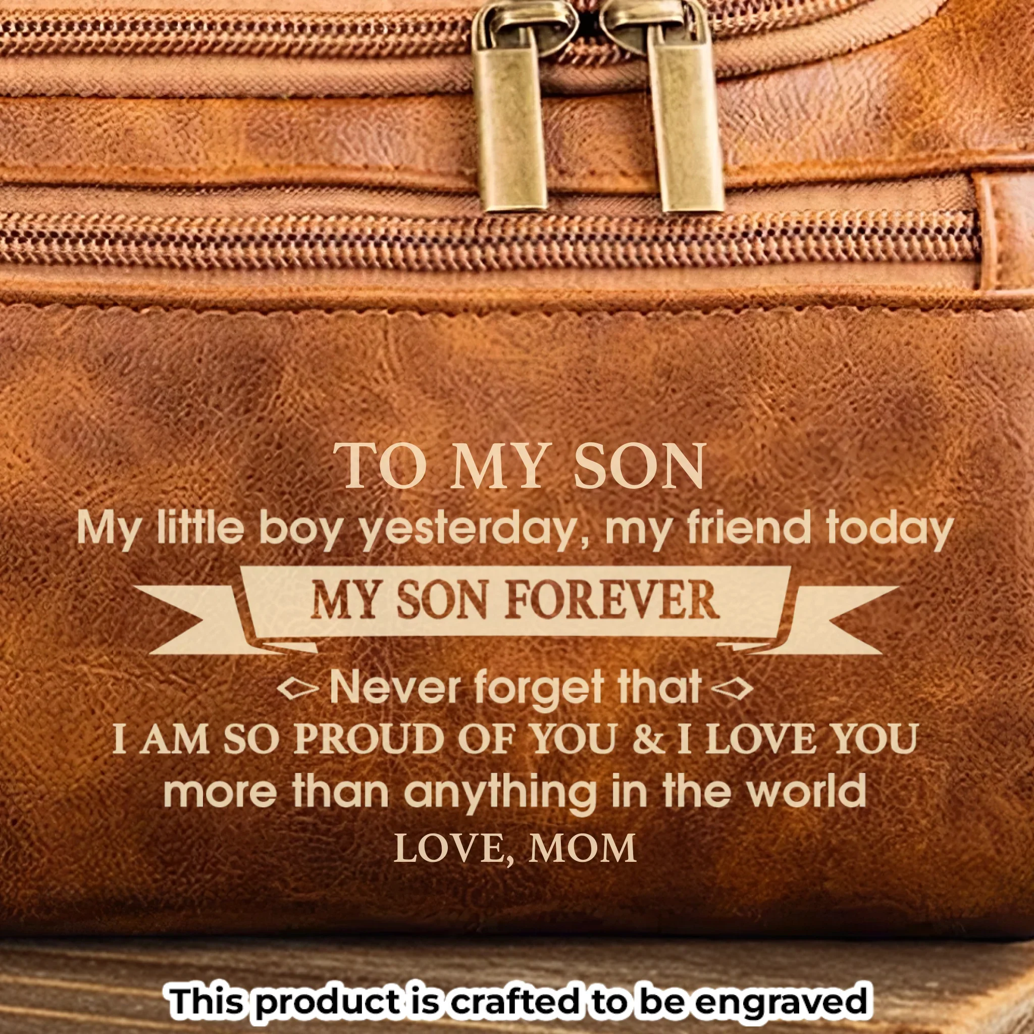 Custom Engraved Leather Toiletry Bag - Personalized Birthday Gifts For Son - You Are My Pride - Robaser
