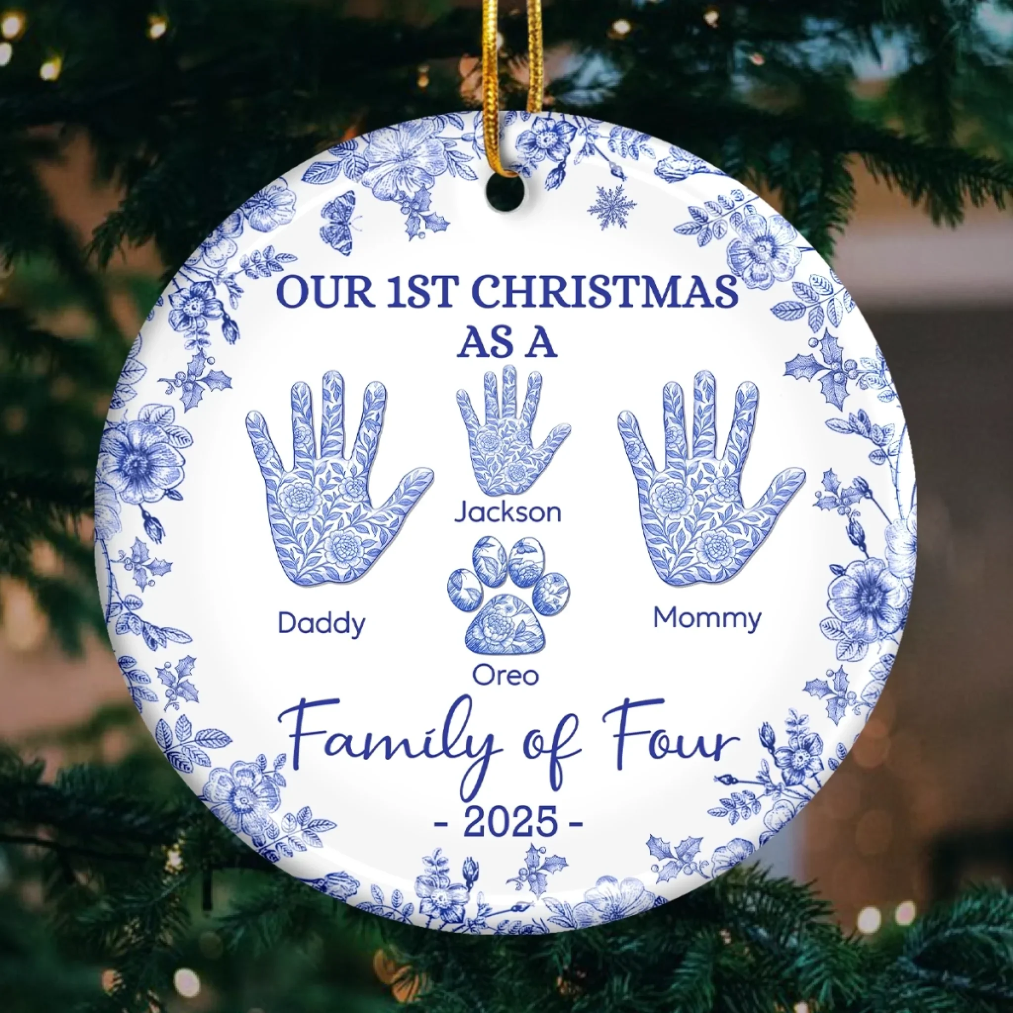 Custom Ceramic Ornament - Personalized Christmas Birthday Gifts For Mom, Dad, Kids - Where Love Lives - Robaser