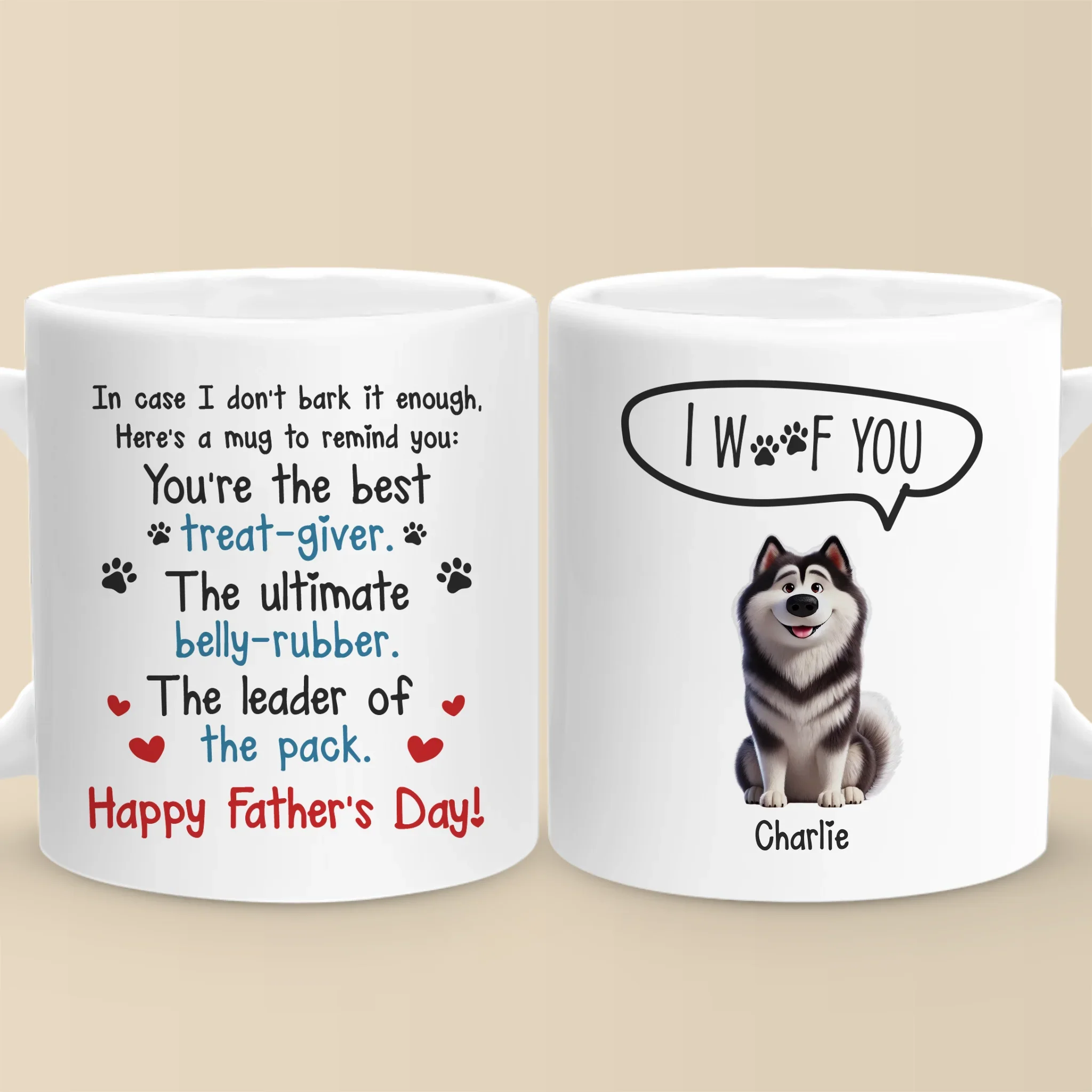 Happiness Has Four Paws - Dog Personalized Custom Mug - Father's Day, Gift For Pet Owners, Pet Lovers - Robaser