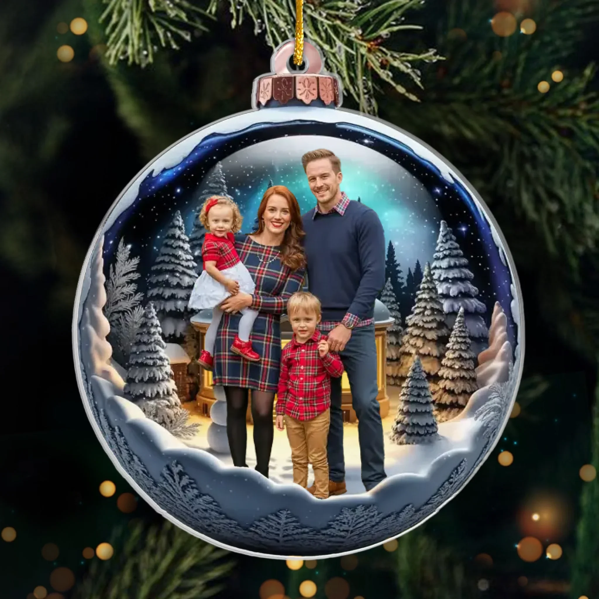 Custom Photo Acrylic Ornament - Personalized Christmas Birthday Gifts For Mom, Dad, Brother, Sister, Kids - Memories That Sparkle Forever - Robaser