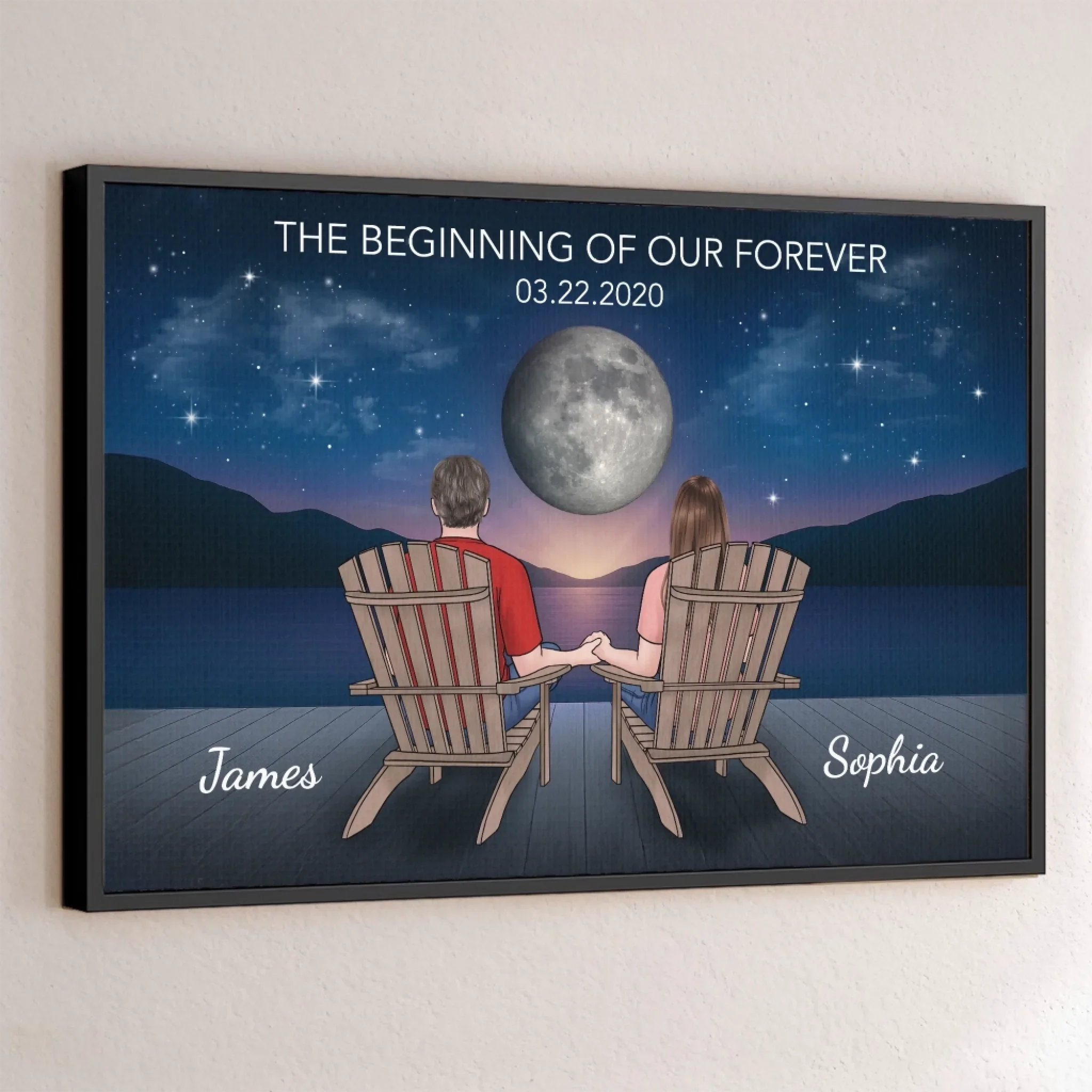 Custom Horizontal Poster - Personalized Anniversary Wedding Gifts For Husband And Wife, Him And Her - The Beginning Of Our Forever - Robaser
