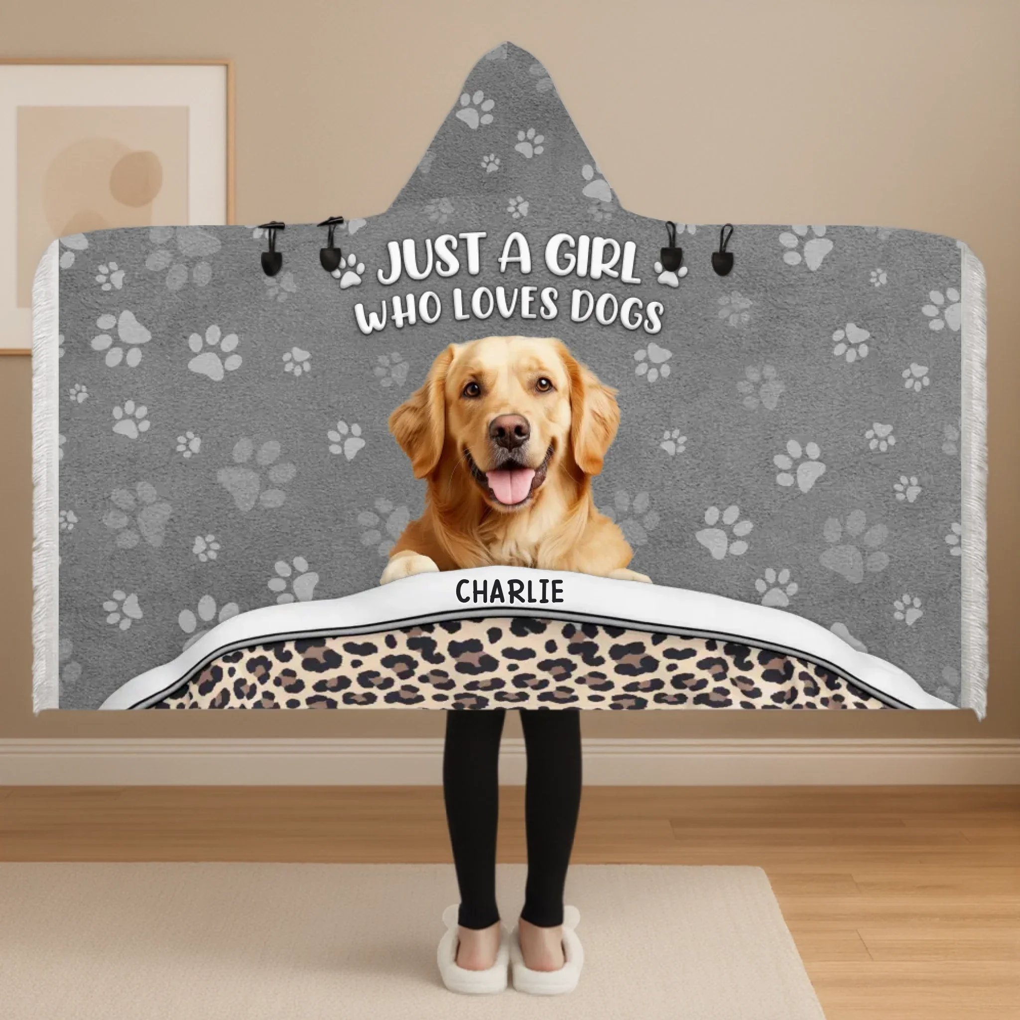 Custom Photo Poncho Wearable Blanket - Personalized Christmas Birthday Gifts For Dog Cat Lovers, Dog Dad And Mom, Cat Owners - Warmth By My Pet - Robaser