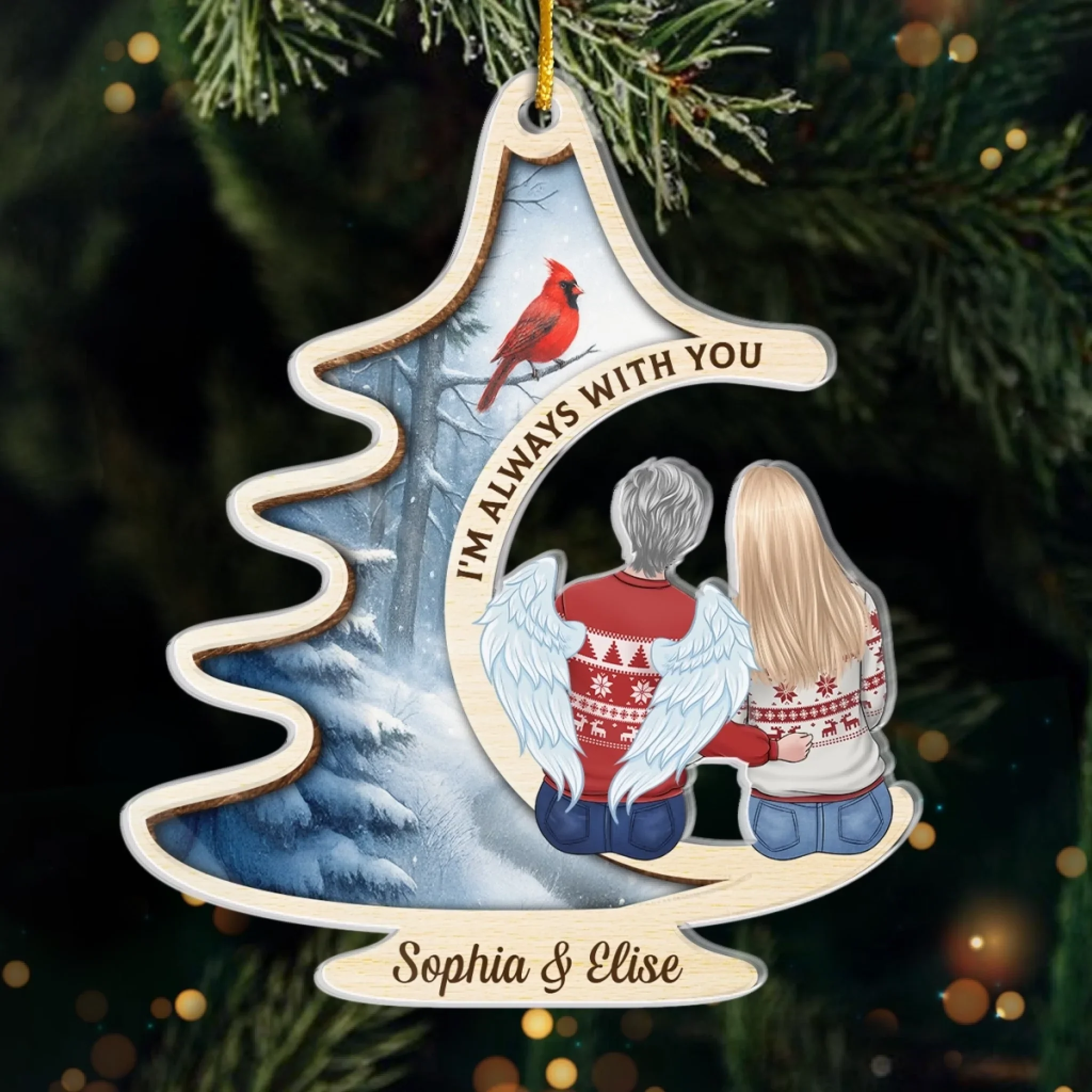 Custom Acrylic Ornament - Personalized Memorial Sympathy Gifts For Loss Of Mom, Dad - Beside You Always - Robaser