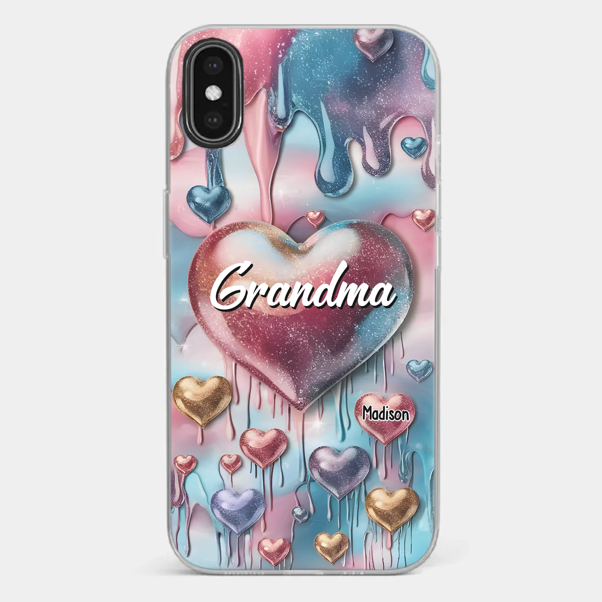Forever In Grandmother's Heart - Family Personalized Custom 3D Inflated Effect Printed Clear Phone Case - Gift For Mom, Grandma - Robaser