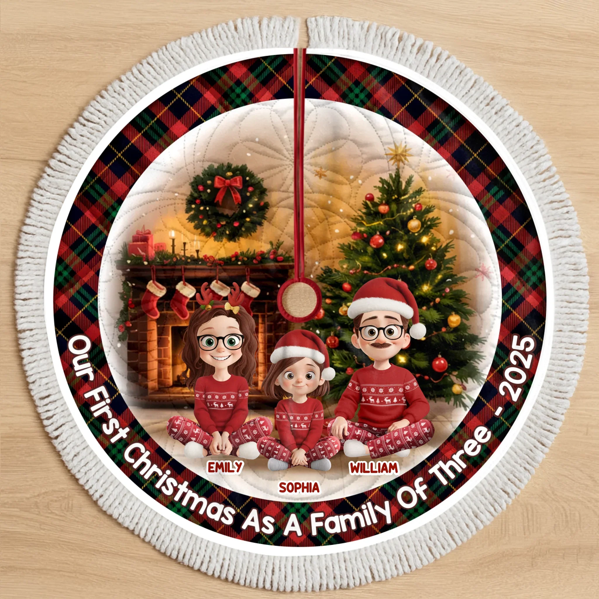 Custom Tree Skirt - Personalized Christmas Birthday Gifts For Mom, Dad, Brother, Sister, Kids - Together Our Hearts Shine Bright - Robaser