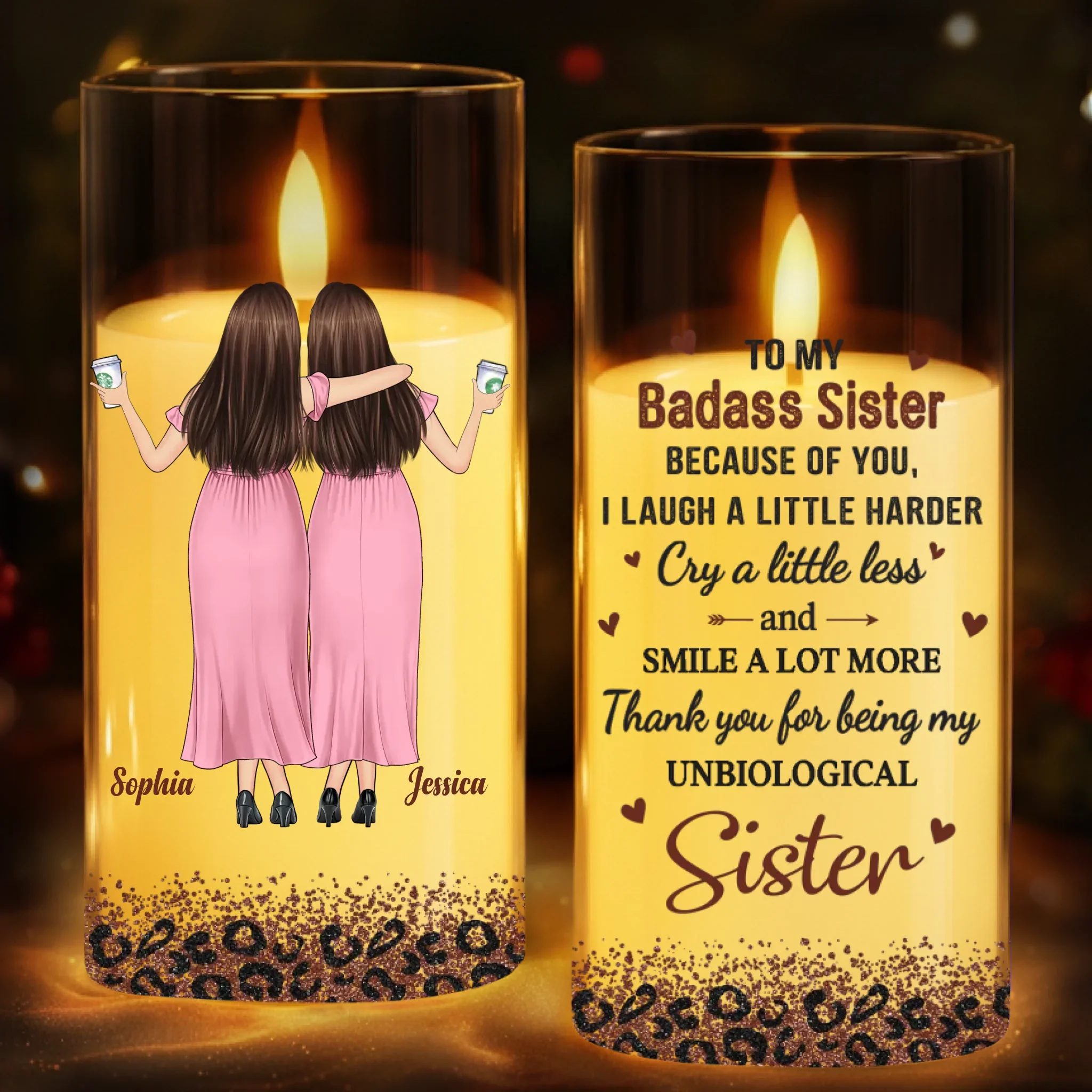 Custom LED Candle Light - Personalized Christmas Best Friend Birthday Gifts For Women, Besties, Sisters, BFF - Bestie Laughter Lights Up My Day - Robaser