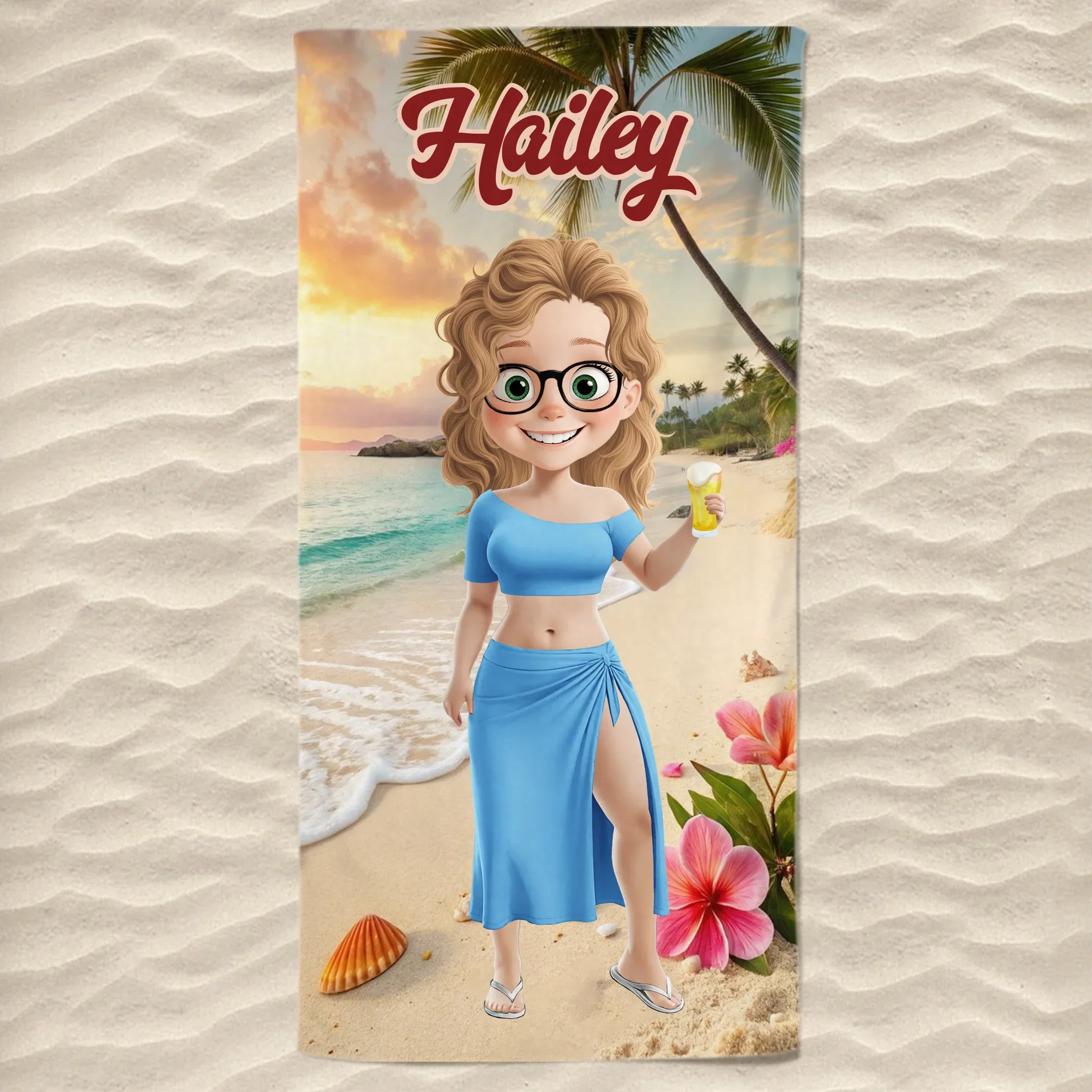 Good Vibes Only - Bestie Personalized Custom Beach Towel - Summer Vacation Gift, Birthday Pool Party Gift For Best Friends, BFF, Sisters - Robaser