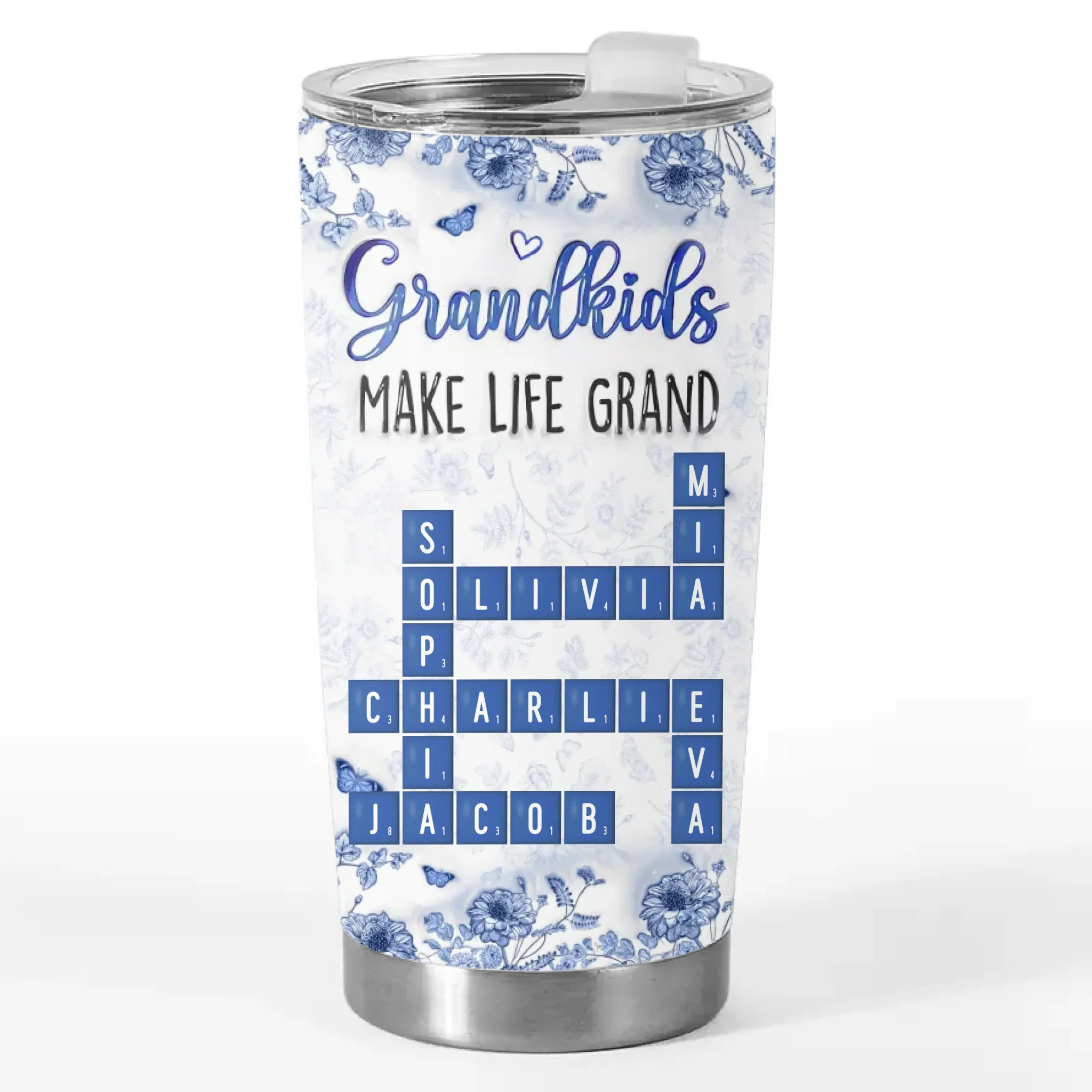 Custom Scrabble Tumbler - Personalized Birthday Gifts For Grandpa, Grandma - Together Our Story Shines Bright - Robaser