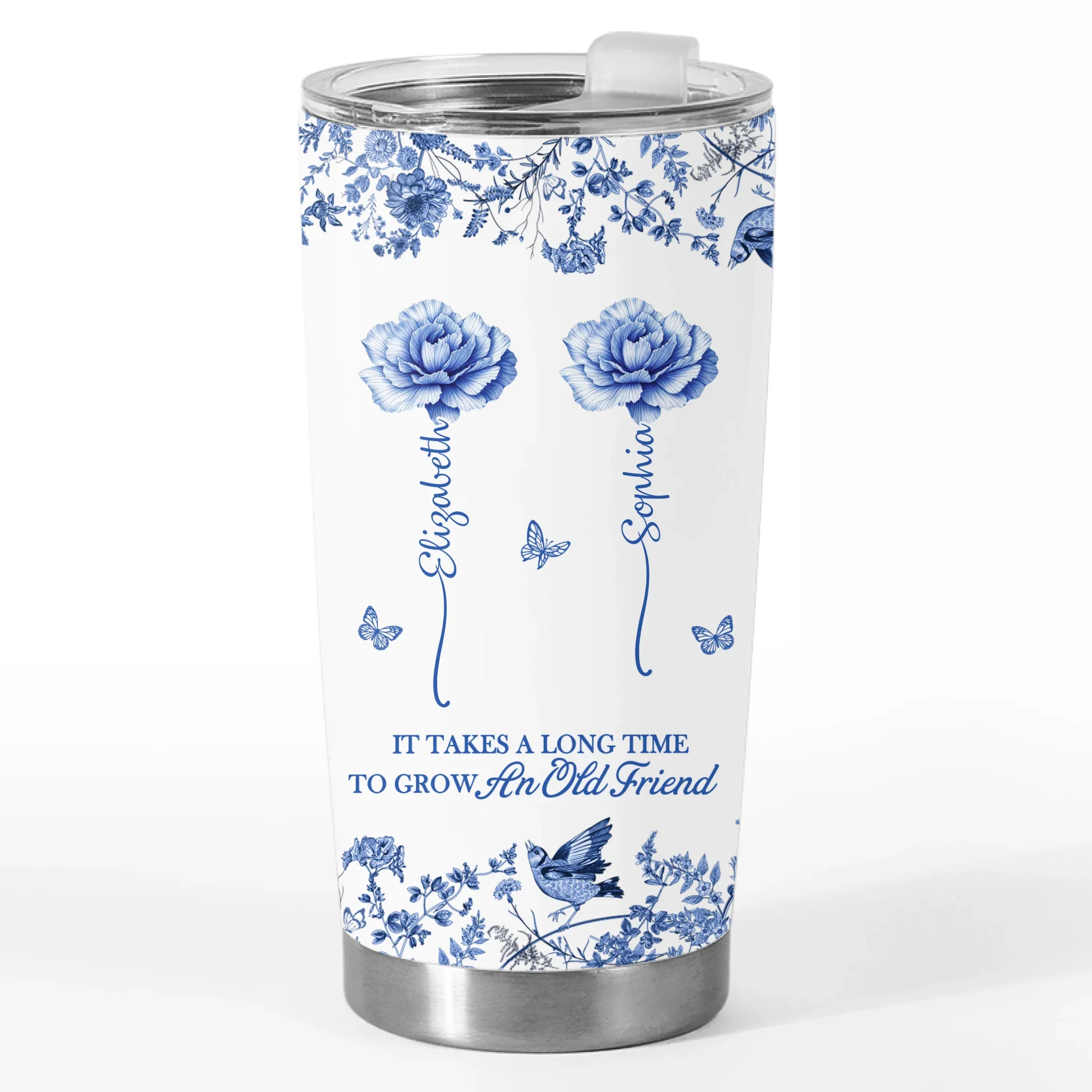 Custom Tumbler - Personalized Best Friend Christmas Birthday Gifts For Women, Besties, Sisters, BFF - Growing Together Through The Years - Robaser