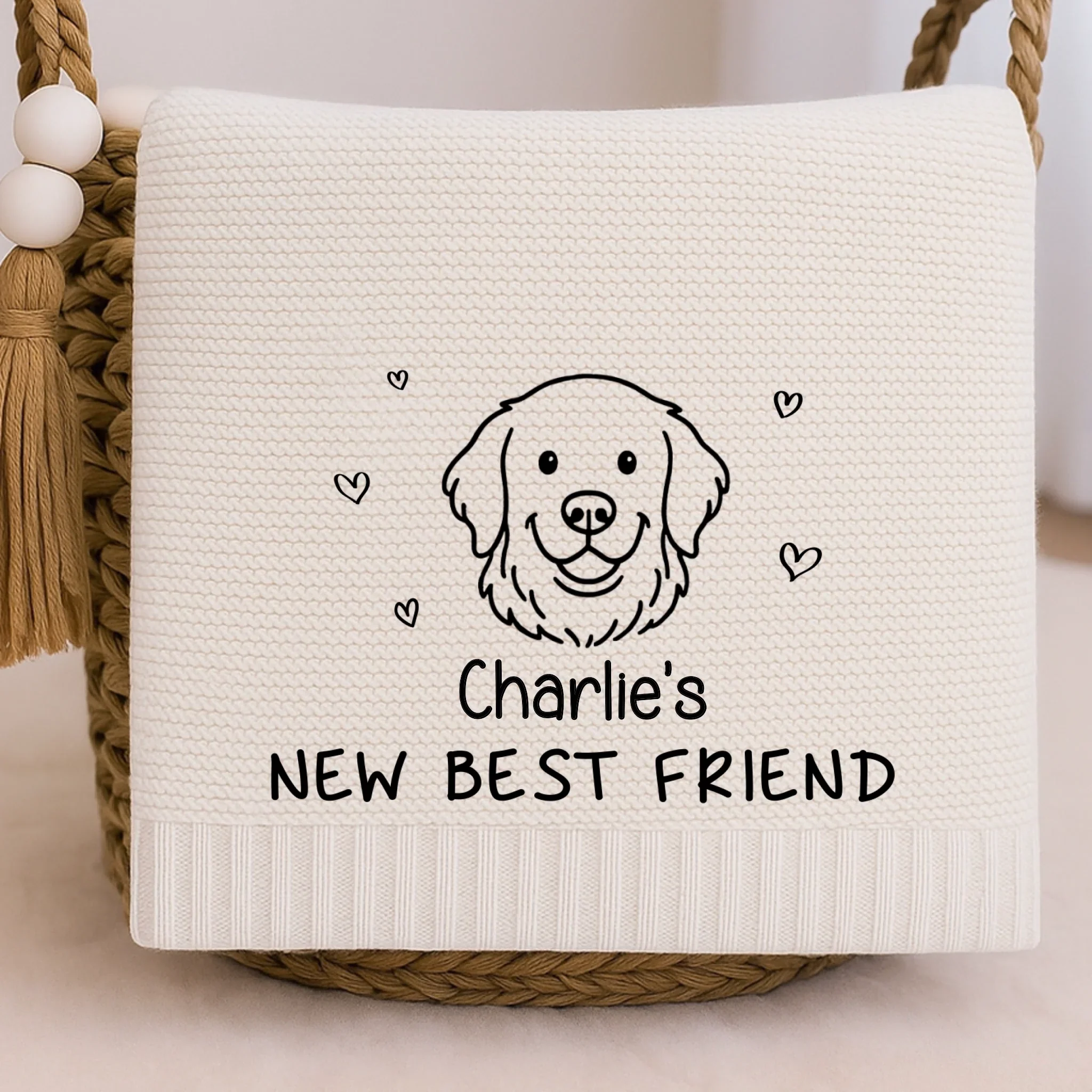 Custom Embroidered Knitted Baby Blanket - Personalized Baby Shower, Gender Reveal Gifts For New Moms, New Dads, New Parents, Dog Dad And Mom - A New Life Shines Bright - Robaser