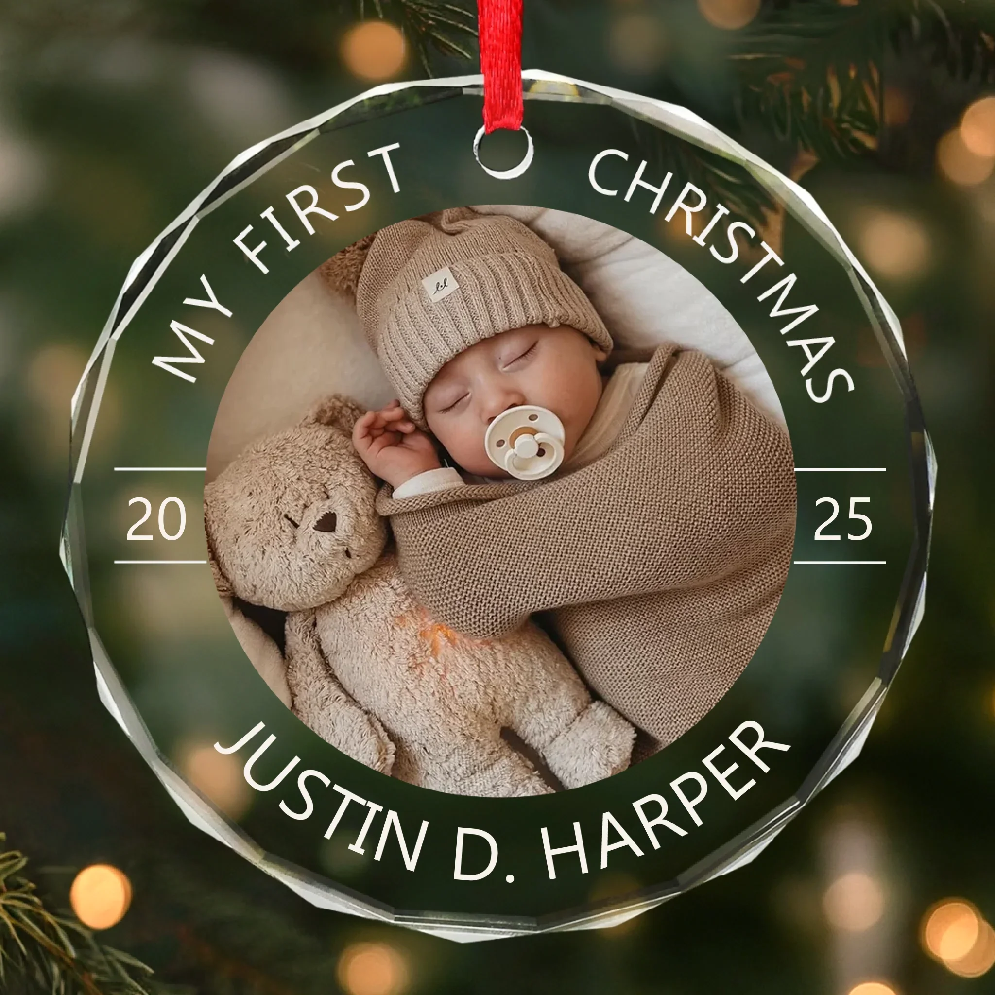 Custom Baby First Christmas Glass Ornament - Personalized Christmas Baby Shower, Gifts For New Moms, New Dads, New Parents - Santa  s Smallest Believer - Robaser