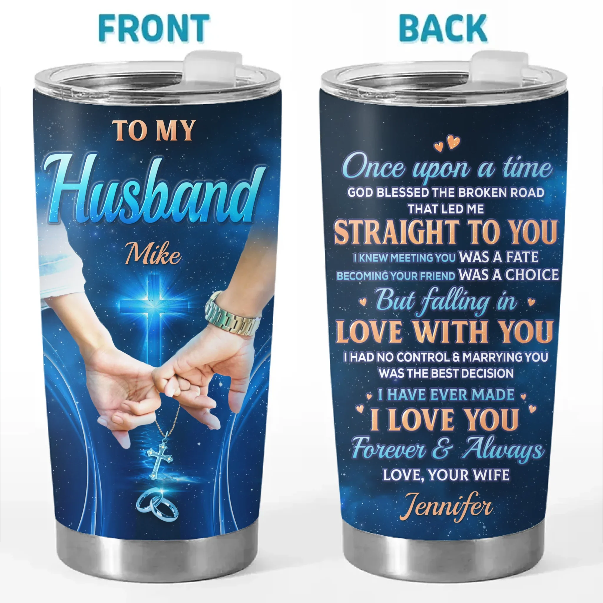 Custom Tumbler - Personalized Anniversary Wedding Gifts For Husband And Wife, Him And Her - Infinite Love, Infinite Us - Robaser