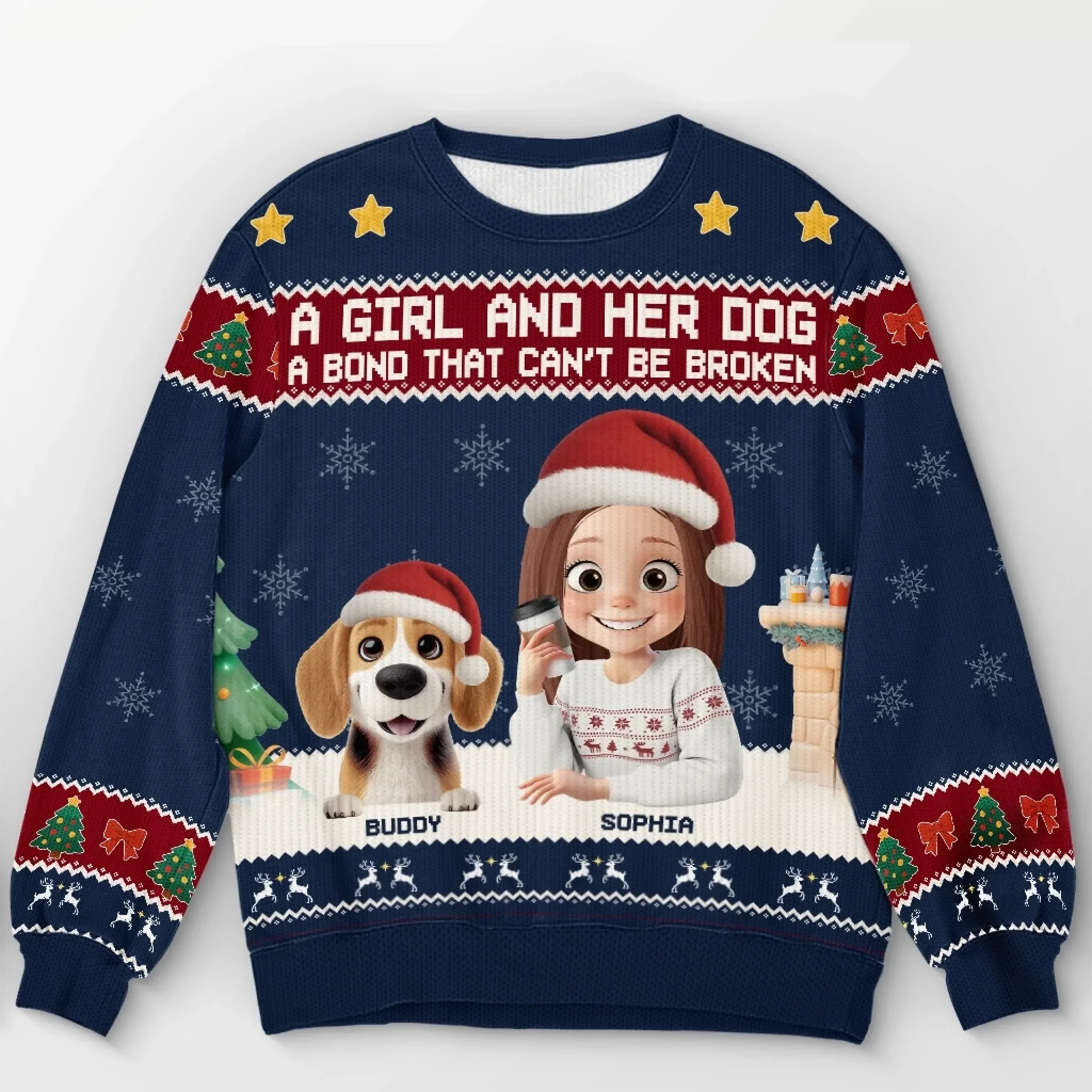 Custom Unisex Ugly Sweatshirt - Personalized  Christmas Birthday Gifts For Dog Cat Lovers, Dog Dad And Mom, Cat Owners - Santa Claws Is Coming - Robaser