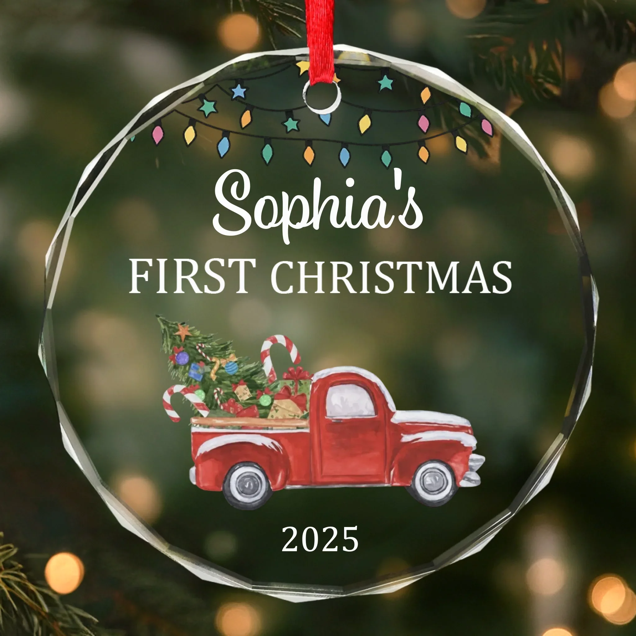 Custom Baby First Christmas Glass Ornament - Personalized Christmas Baby Shower, Gifts For New Moms, New Dads, New Parents - Baby  s Christmas Debut - Robaser