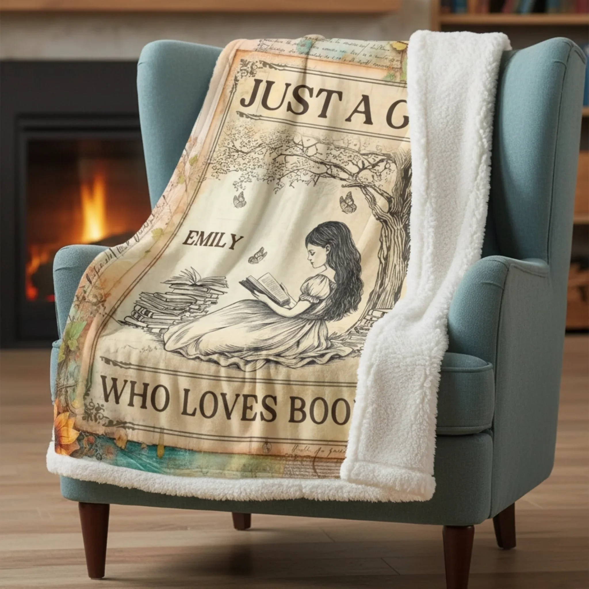Custom Blanket - Personalized Bookish Gifts For Book Lovers, Bookworms, Readers - Lost In Stories - Robaser