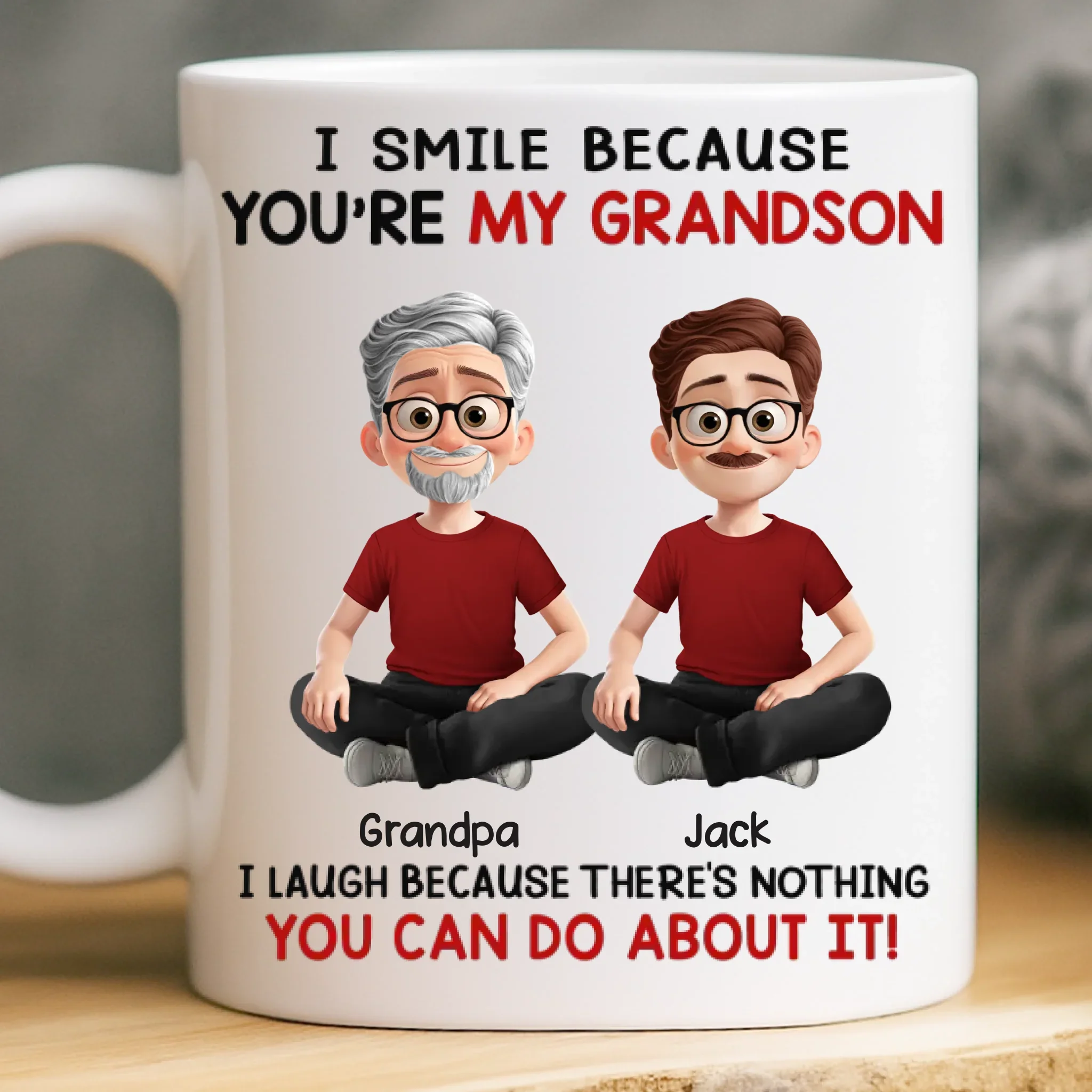Custom Mug - Personalized Christmas Birthday Gifts For Grandpa, Grandma, Grandson, Granddaughter - Generations Of Warmth - Robaser