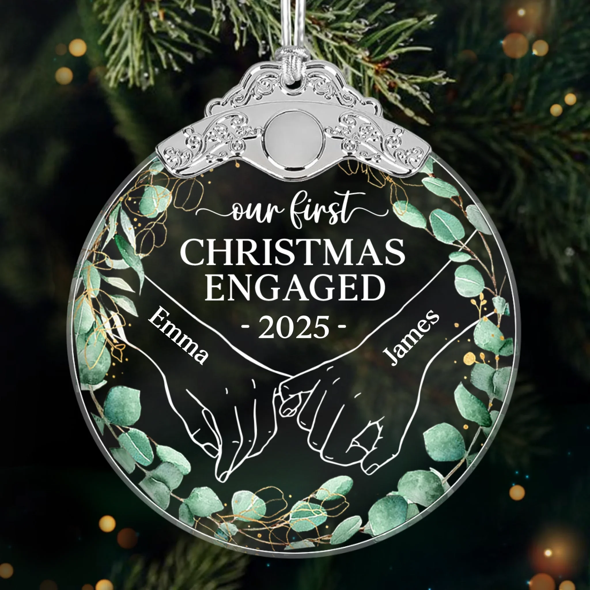 Custom Glass Ornament - Personalized Anniversary Christmas Wedding Gifts For Husband And Wife, Him And Her - Forever Us - Robaser