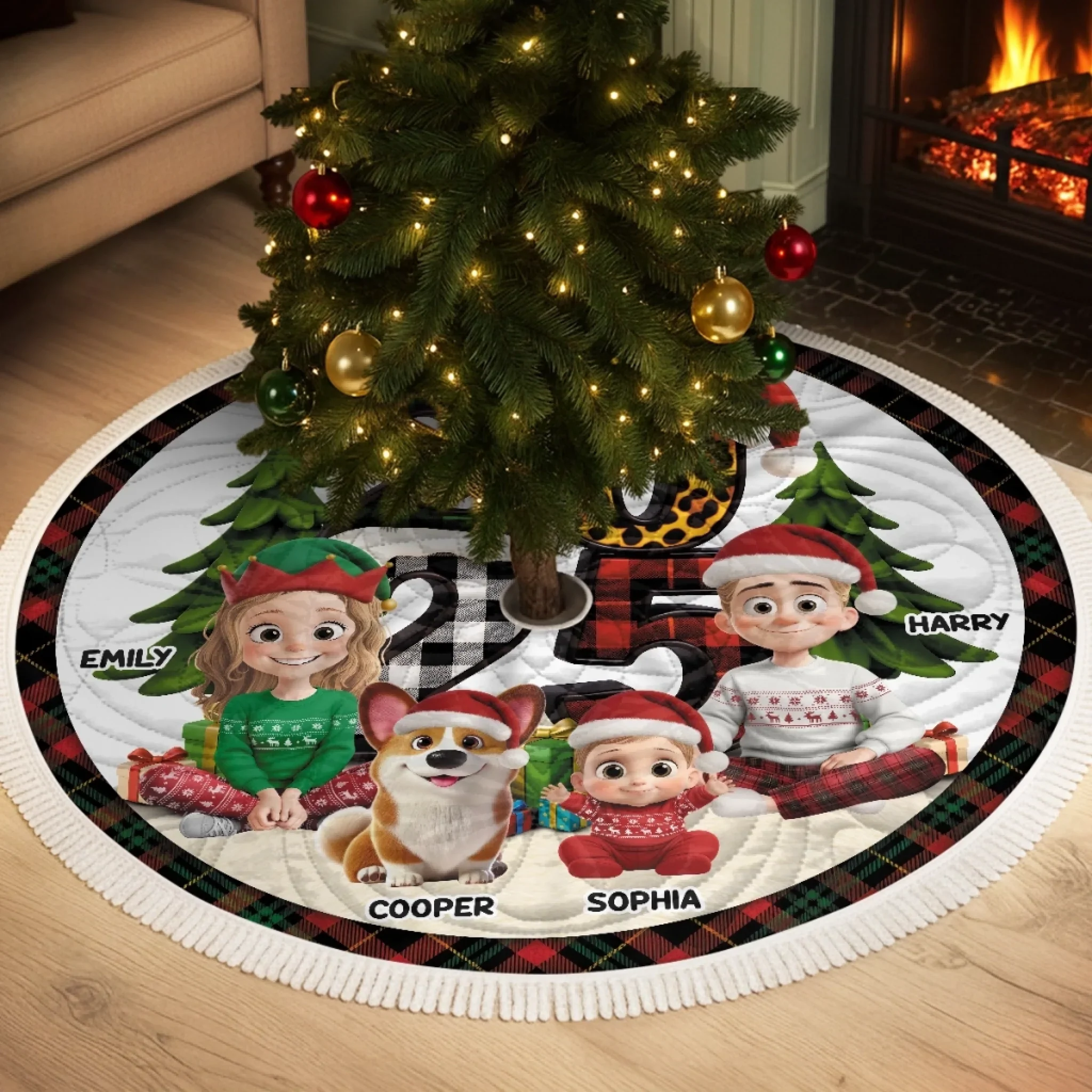 Custom Tree Skirt - Personalized Christmas Birthday Gifts For Mom, Dad, Brother, Sister, Kids - Together Is The Best Gift - Robaser
