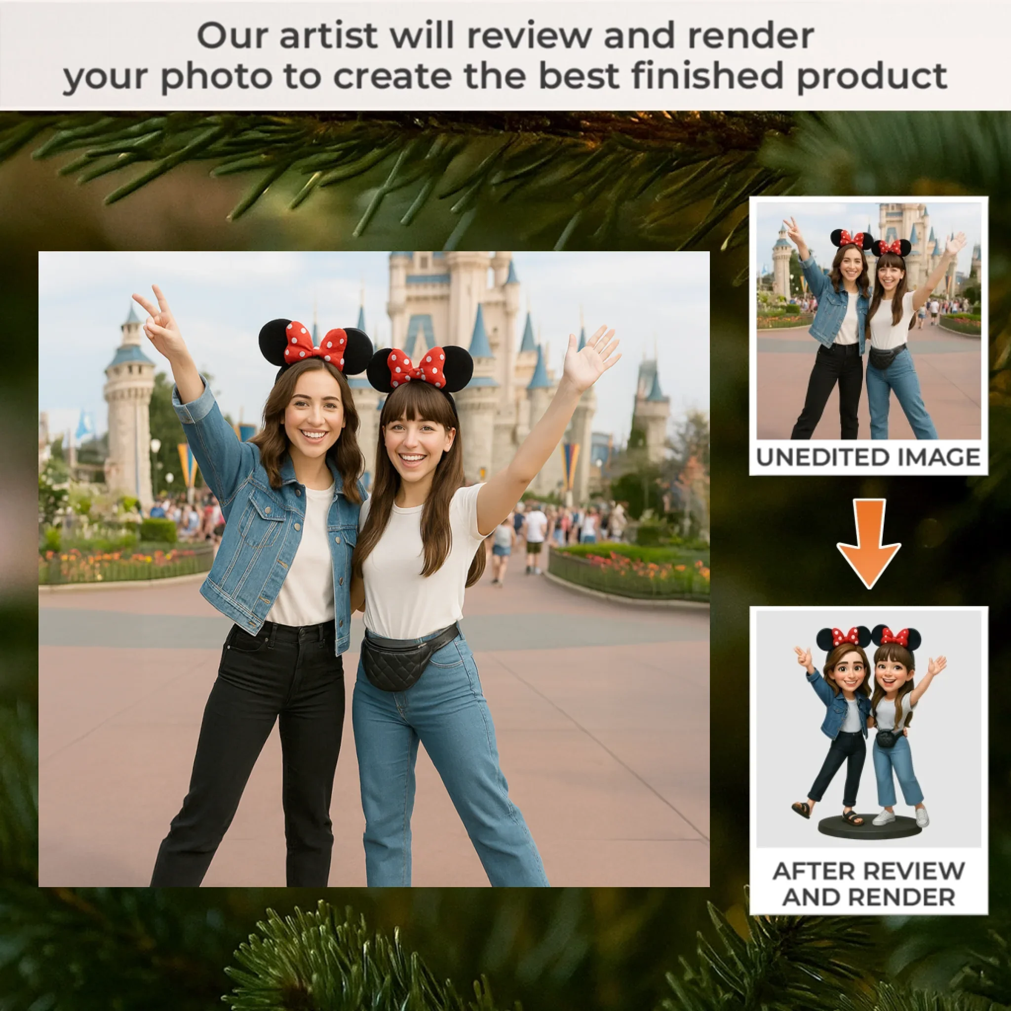 Custom Photo Acrylic Ornament - Personalized Christmas Birthday Gifts For Best Friends, Family, Coworker, Work Bestie, Husband And Wife, Dog Cat Lovers - Minnie Mood Forever - Robaser