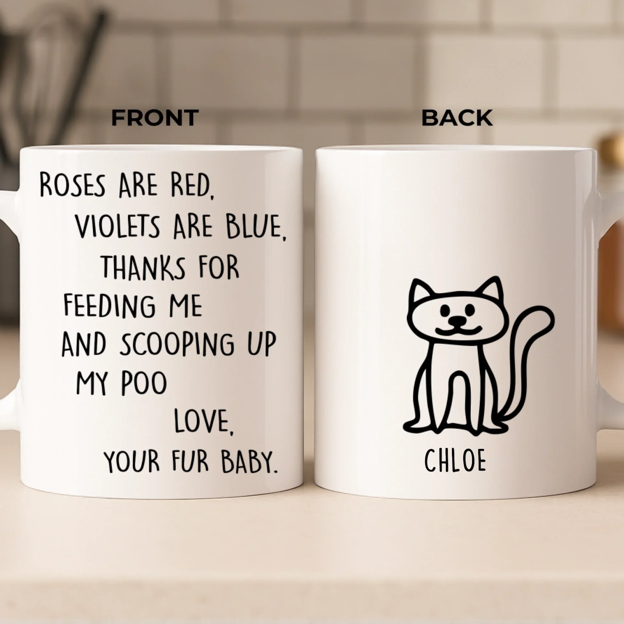 Custom Mug - Personalized Christmas Birthday Gifts For Cat Lovers, Cat Mom And Dad - Daily Dose Of Purr Therapy - Robaser