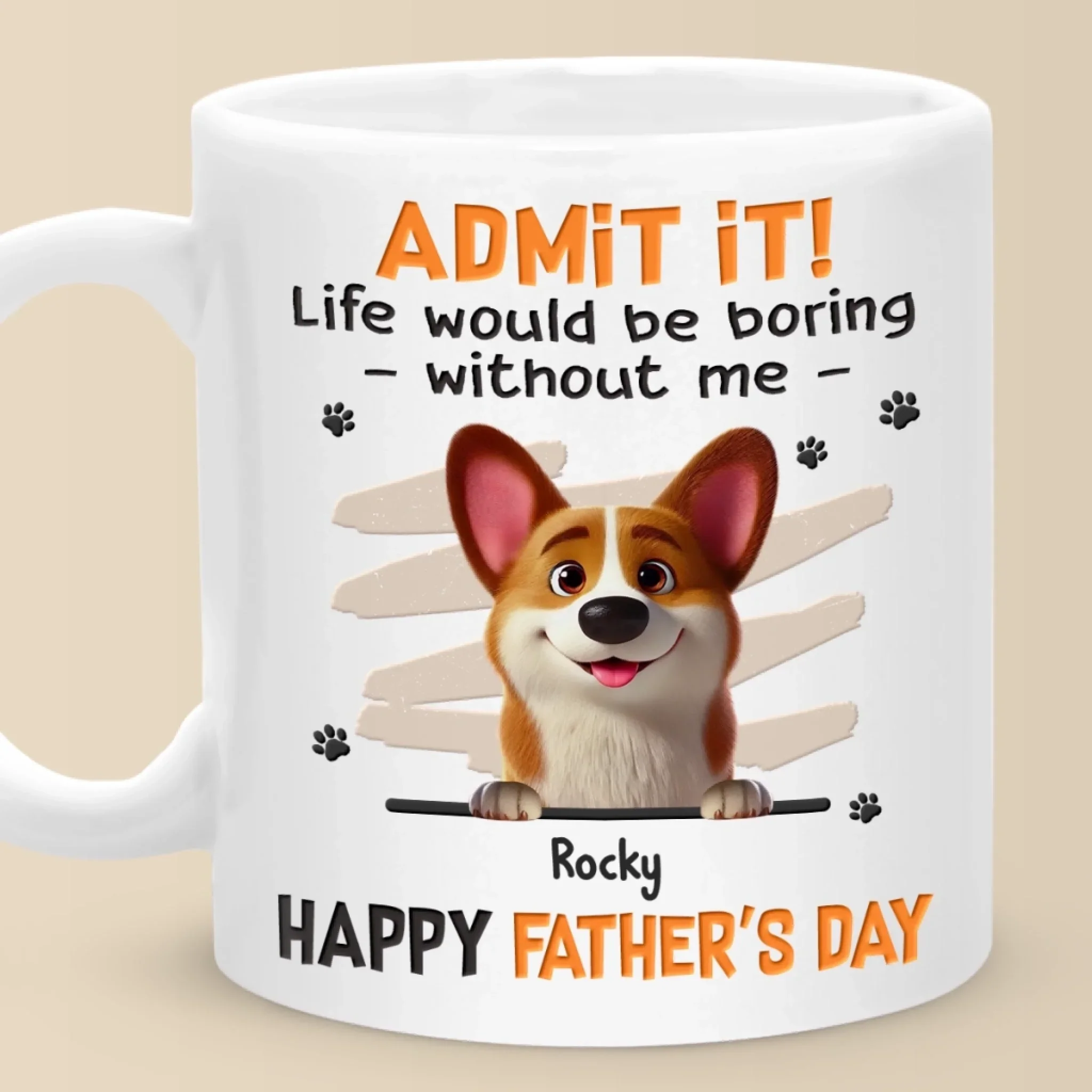 Fetch Me A Hug, Dad - Dog Personalized Custom Mug - Father's Day, Gift For Pet Owners, Pet Lovers - Robaser