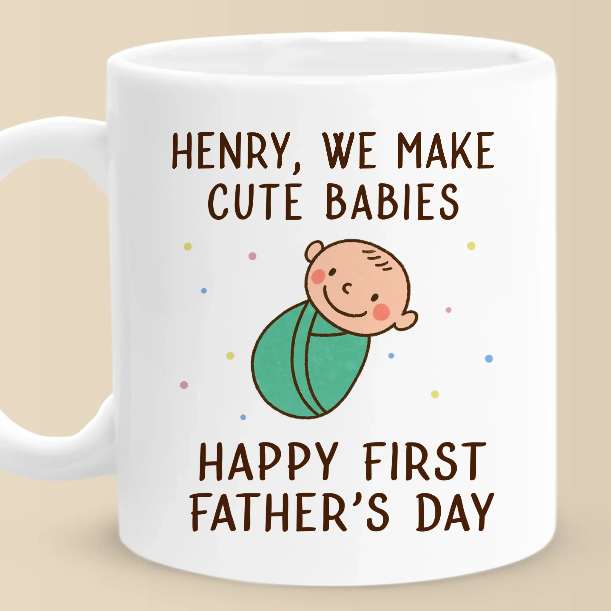 Love, Snuggles And Memories - Family Personalized Custom Mug - Father's Day, Baby Shower Gift, Gift For First Dad, Baby Kids, Newborn Baby - Robaser