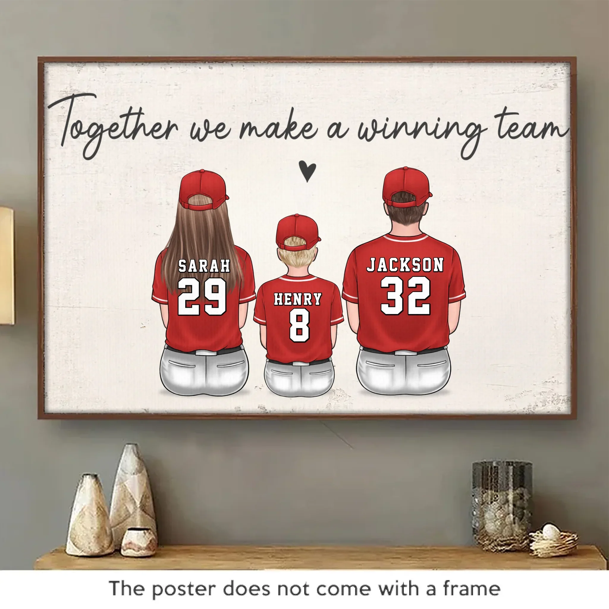 Together We Make A Winning Team - Family Personalized Custom Horizontal Poster - Father's Day, Gift For Dad, Sport Lovers, Sport Players - Robaser
