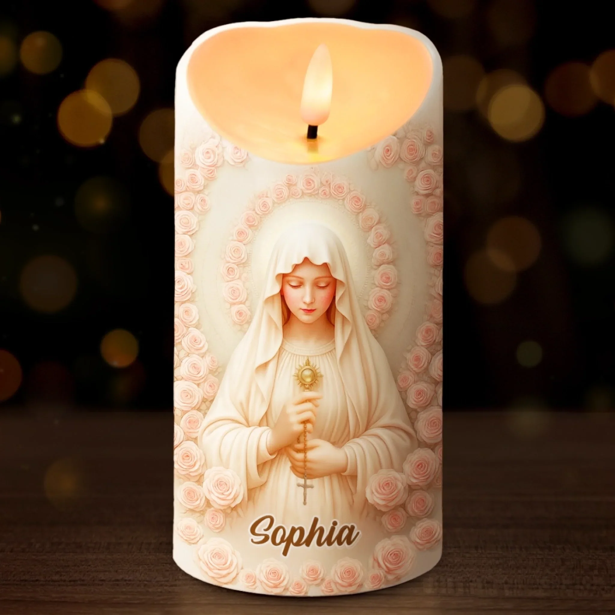 Custom 3D Inflated Effect Printed LED Candle - Personalized Christian Gifts For Women, Men, All Believers, Jesus Lovers - Light Of Faith And Hope - Robaser