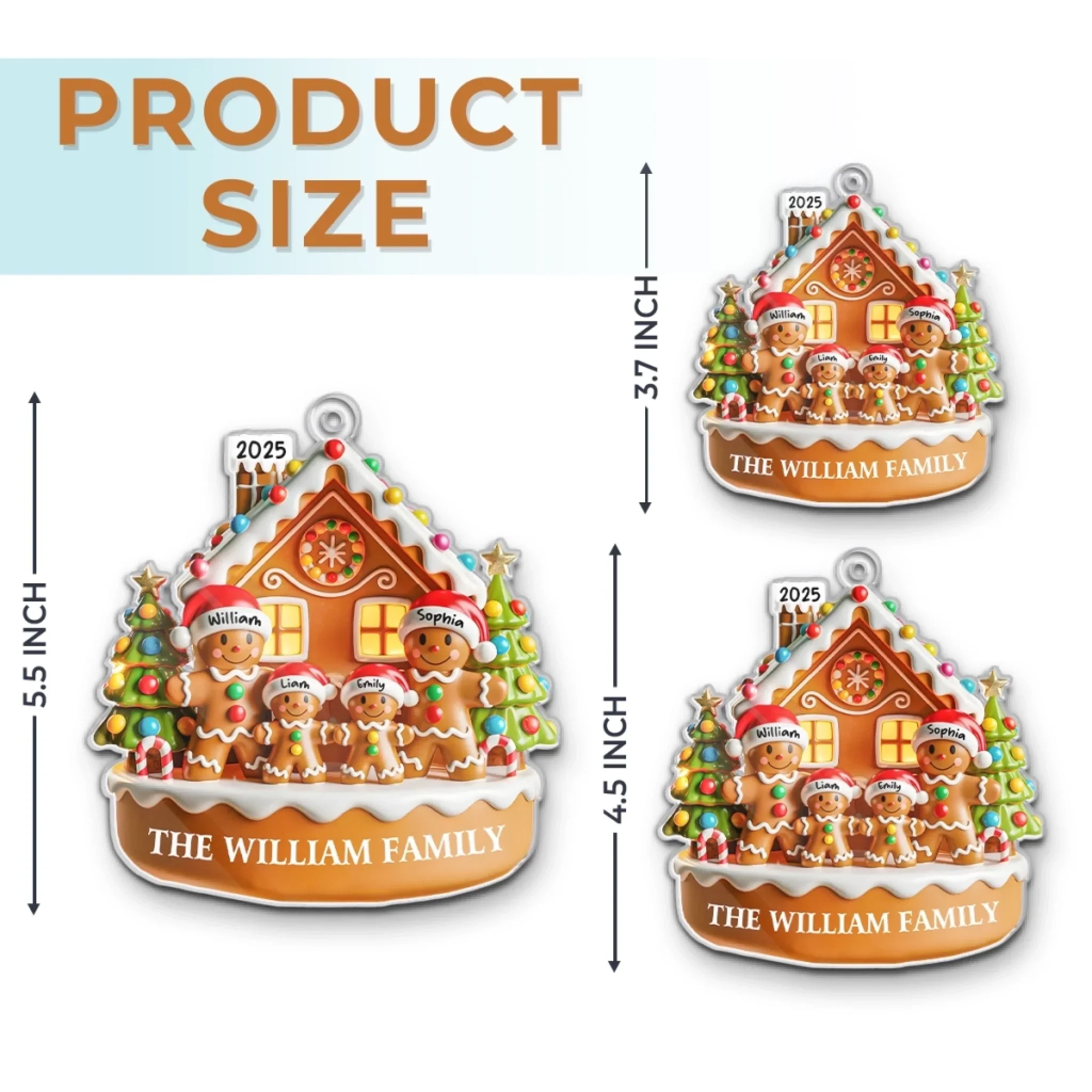 Custom Acrylic Ornament - Personalized Christmas Birthday Gifts For Mom, Dad, Kids - Sweetest Holiday With Family - Robaser