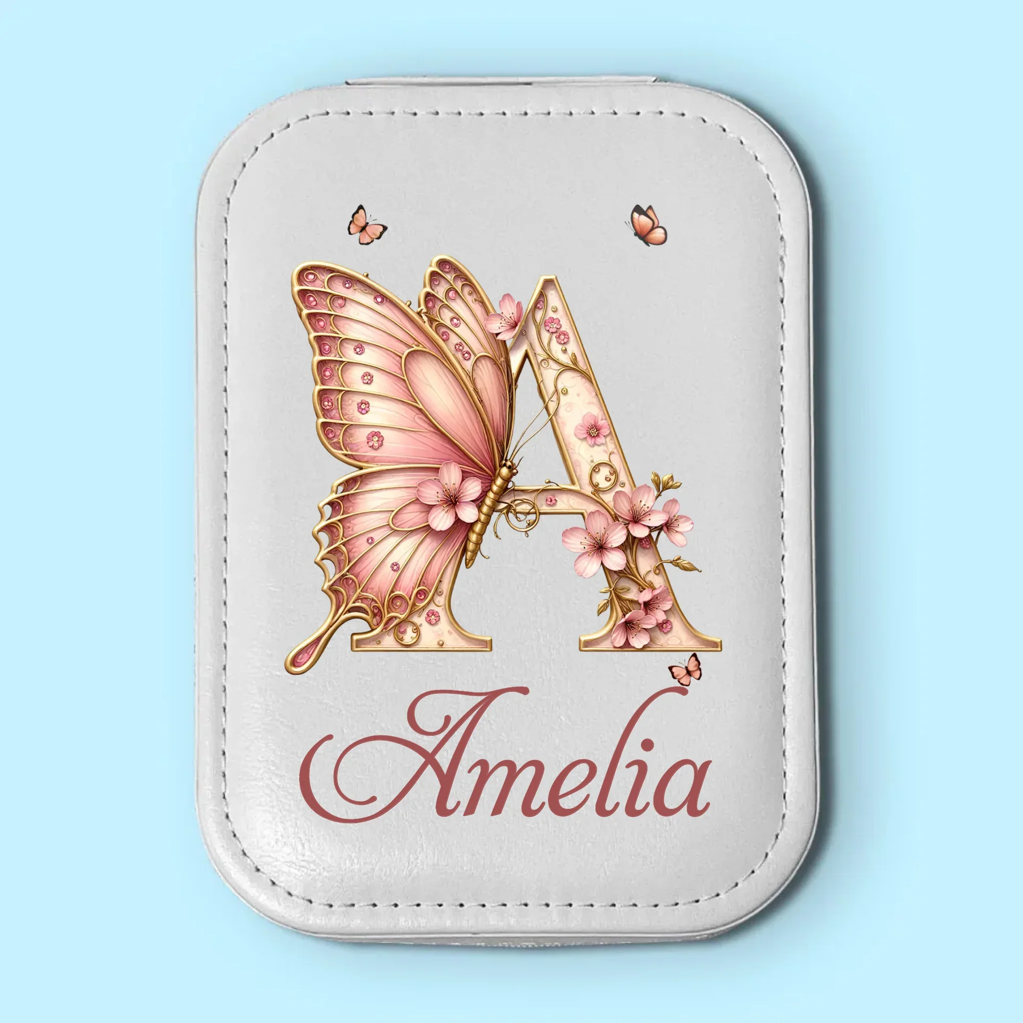 Custom Jewelry Box LED Makeup - Personalized Birthday Gifts For Besties, Sisters, BFF, Family, Yourself - Love Yourself A Little More - Robaser