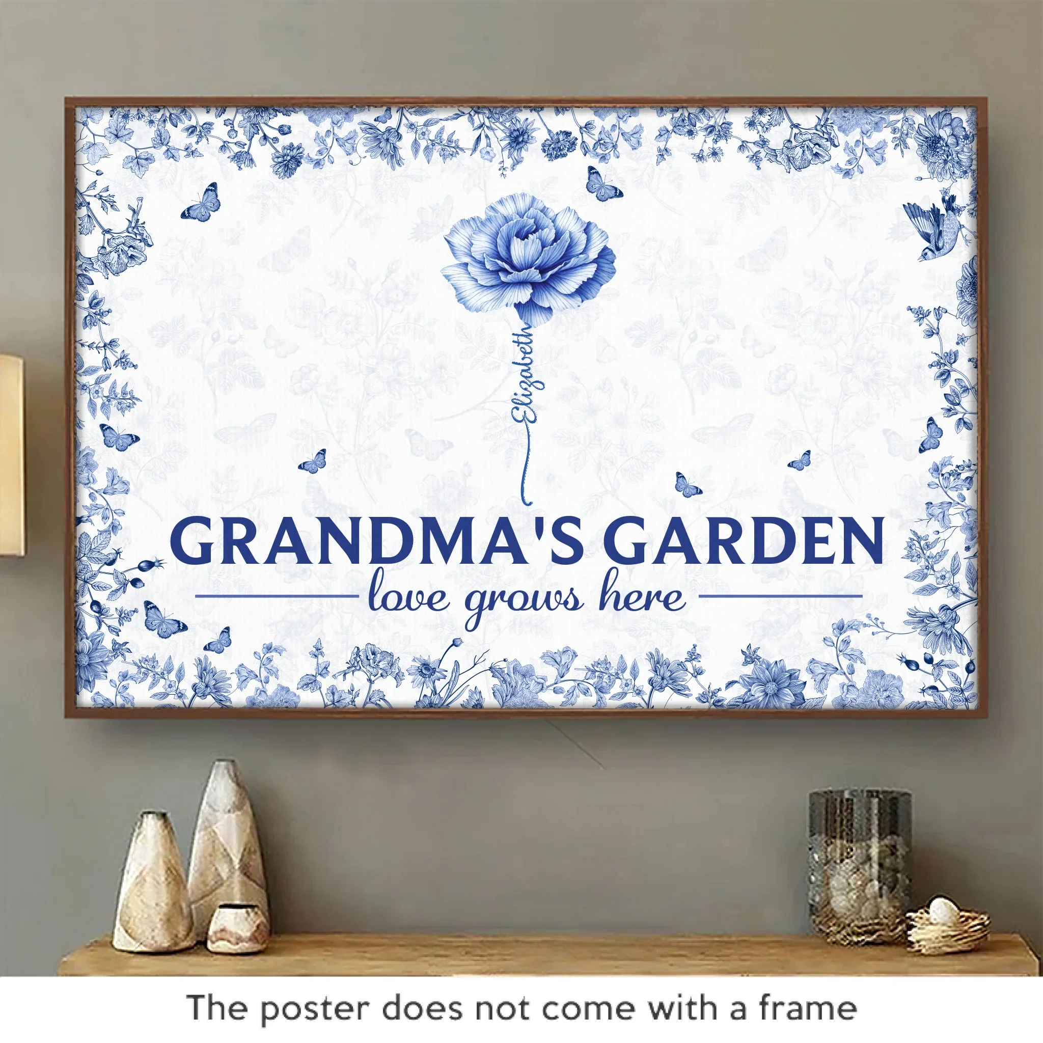 Custom Horizontal Poster - Personalized Birthday Gifts For Mom, Grandma - Grandma's Garden - Robaser