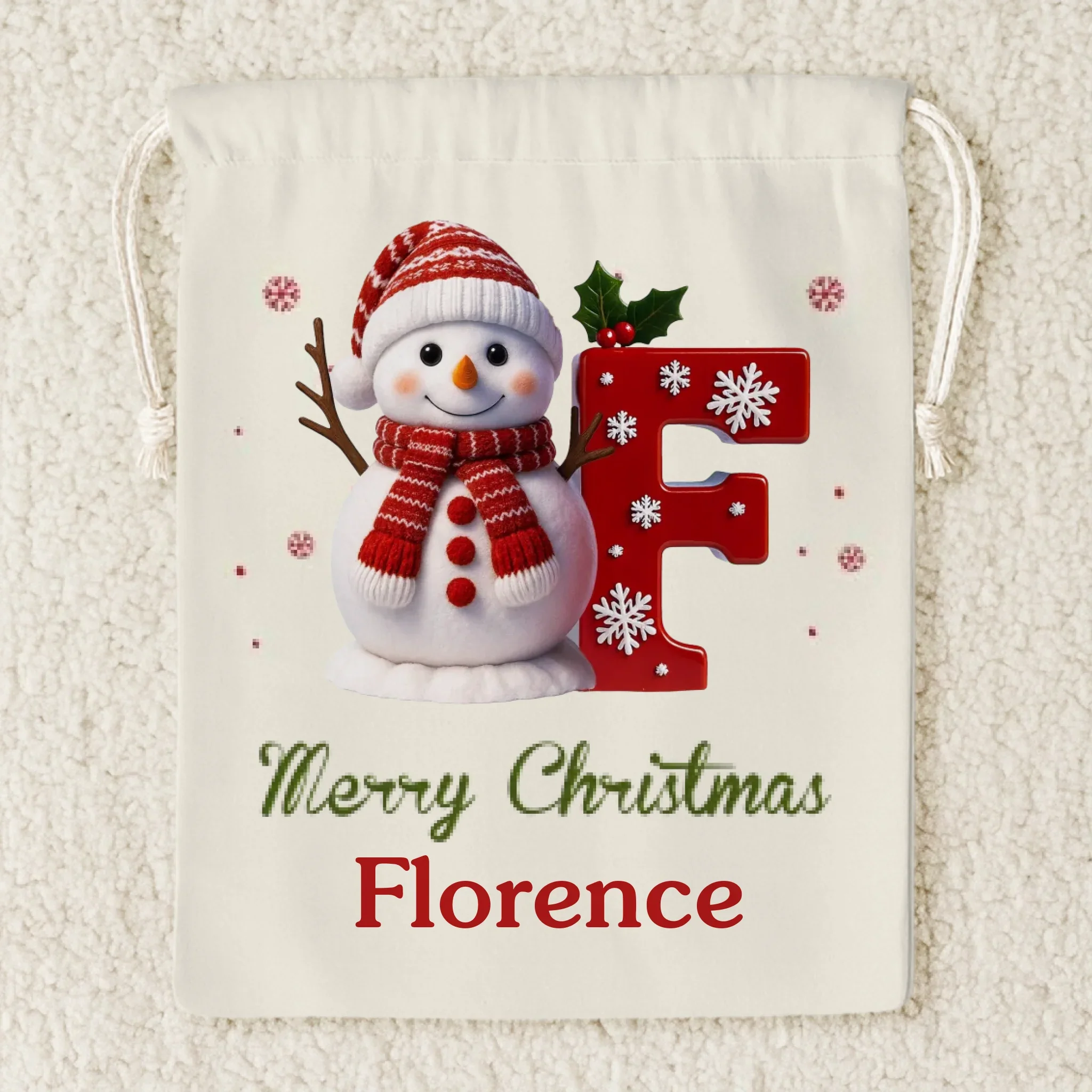 Custom Snowman Favor Bag - Personalized Christmas Birthday Gifts For Kids - Tiny Hands Big Smiles - Robaser