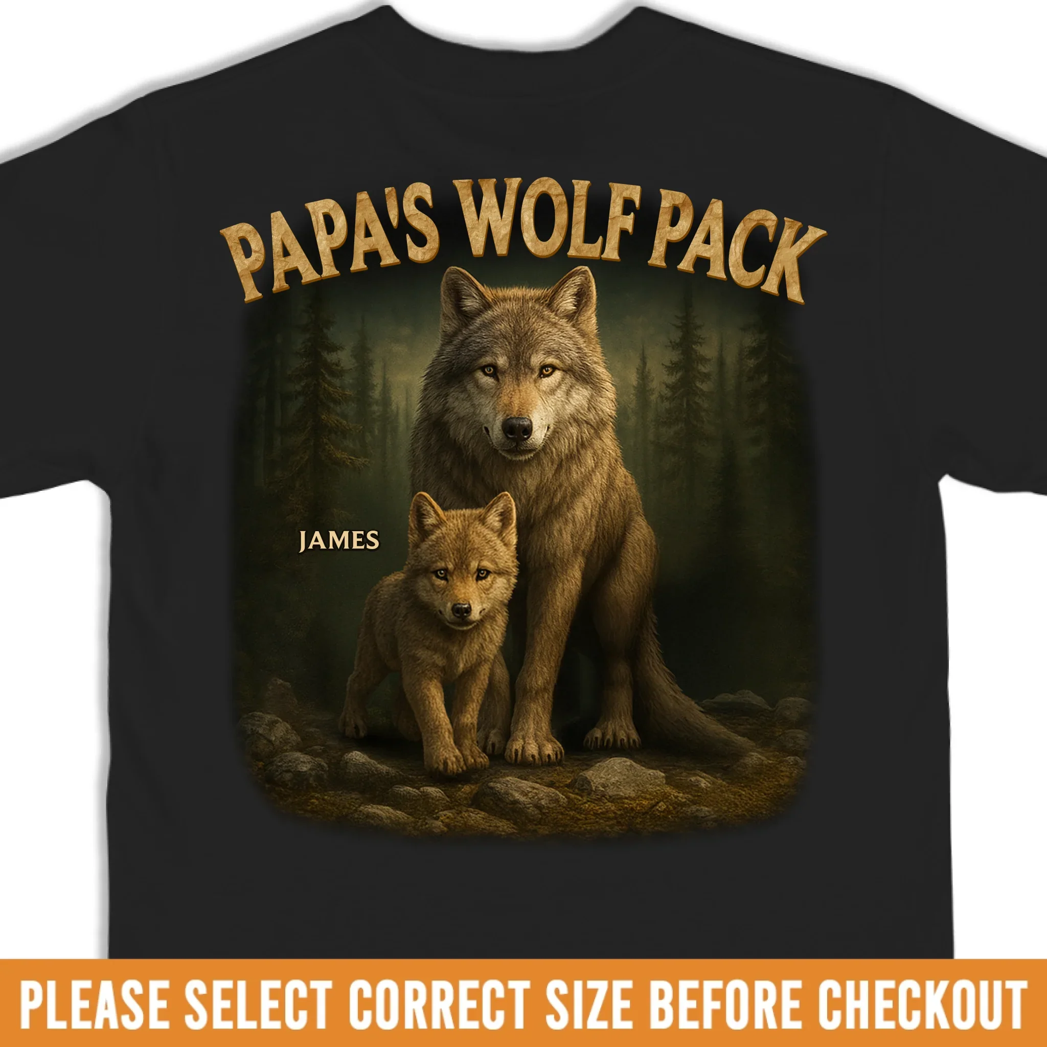 Custom Back Printed Unisex T-shirt, Premium T-shirt, Hoodie - Personalized Birthday Gifts For Dad, Grandpa - Leader Of The Wolf Pack - Robaser