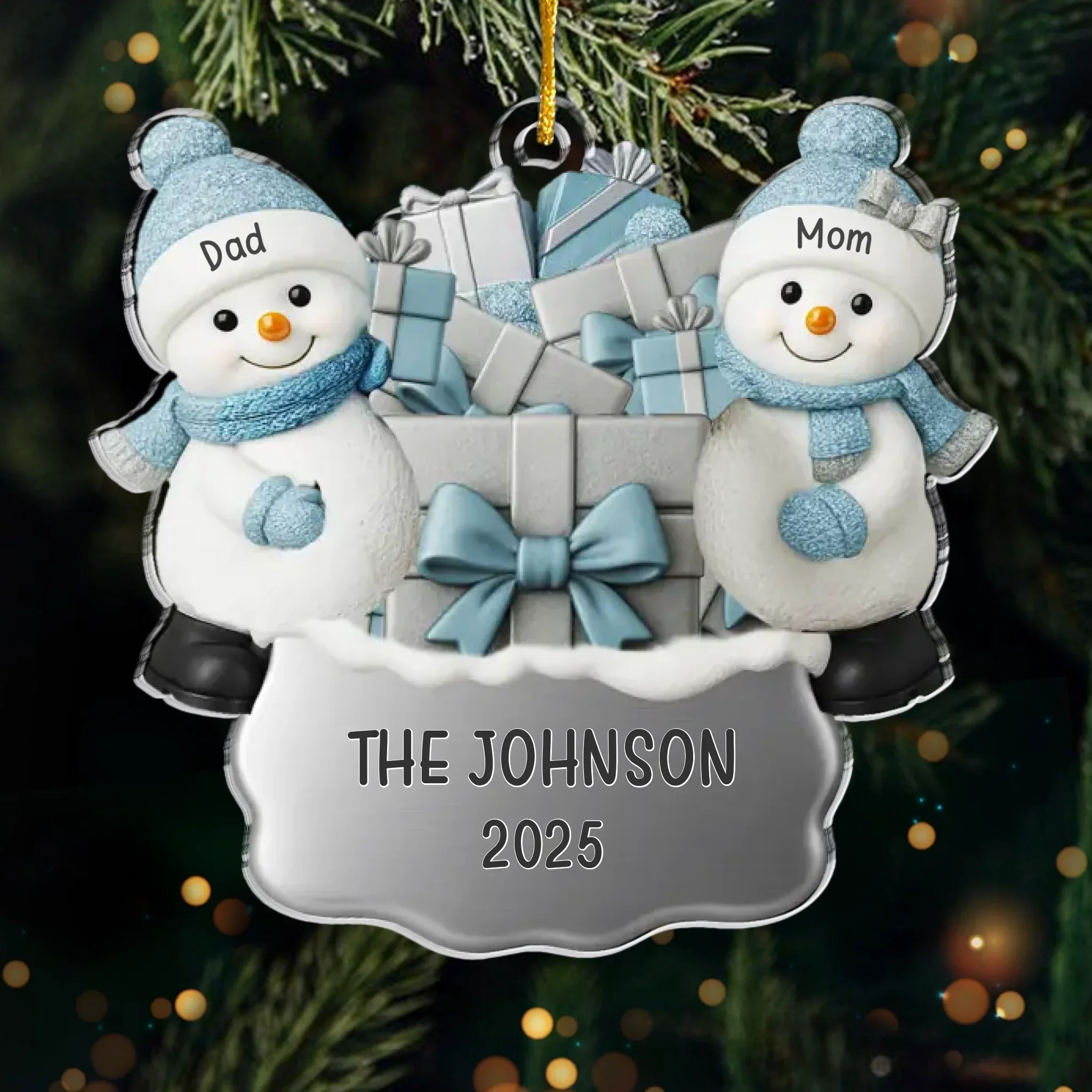 Custom Snowman Acrylic Ornament - Personalized Christmas Birthday Gifts For Mom, Dad, Brother, Sister, Kids - Our Kind Of Winter Story - Robaser