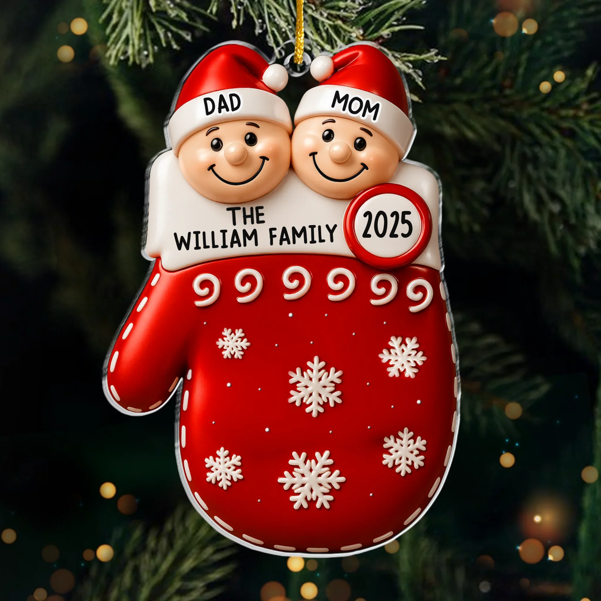 Custom Acrylic Ornament - Personalized Christmas Birthday Gifts For Mom, Dad, Kids - Family Moments Shine This Christmas - Robaser