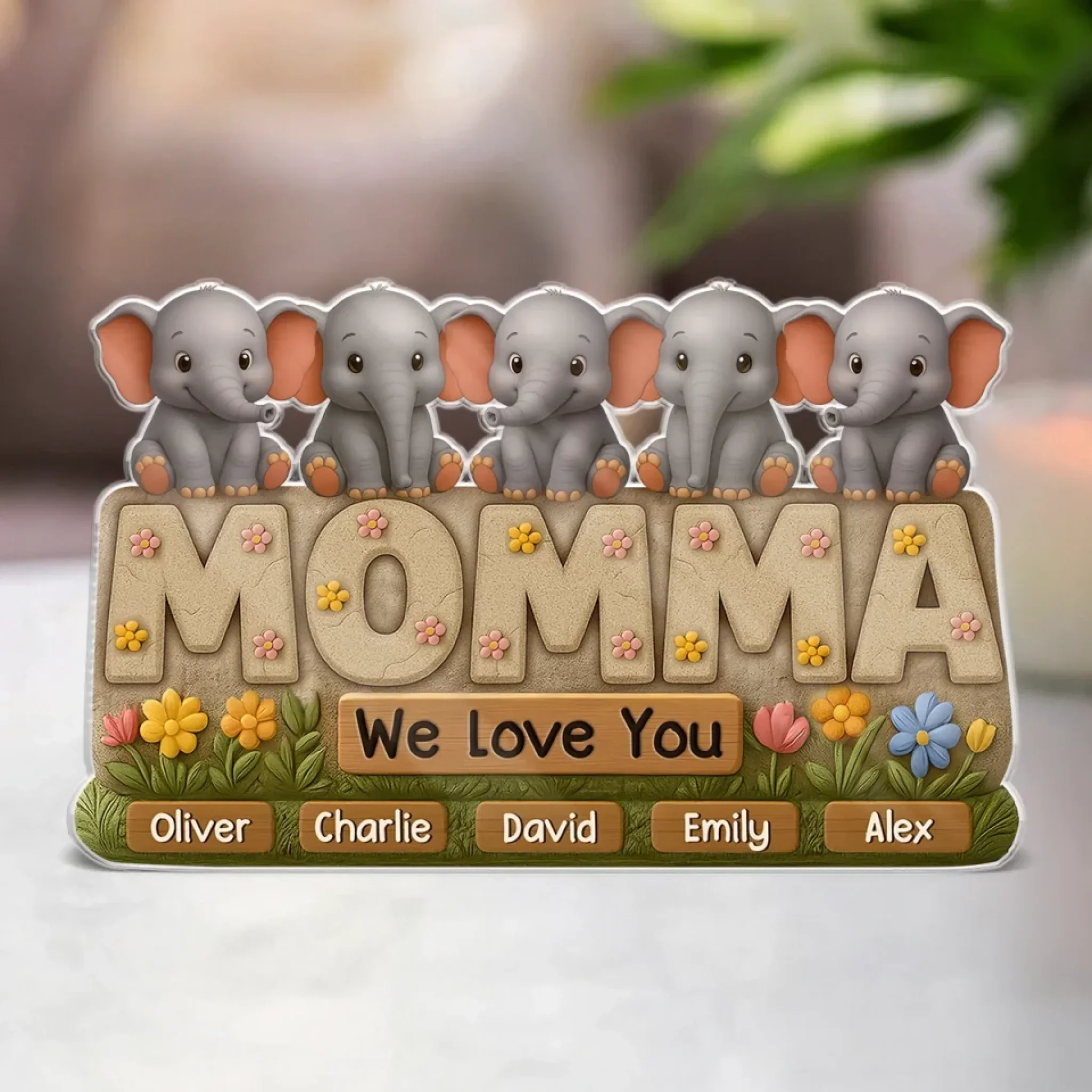 Our Tiny Feet Follow Your Big Heart - Family Personalized Custom Acrylic Plaque Custom Shape - Mother's Day, Gift For Mom, Grandma - Robaser