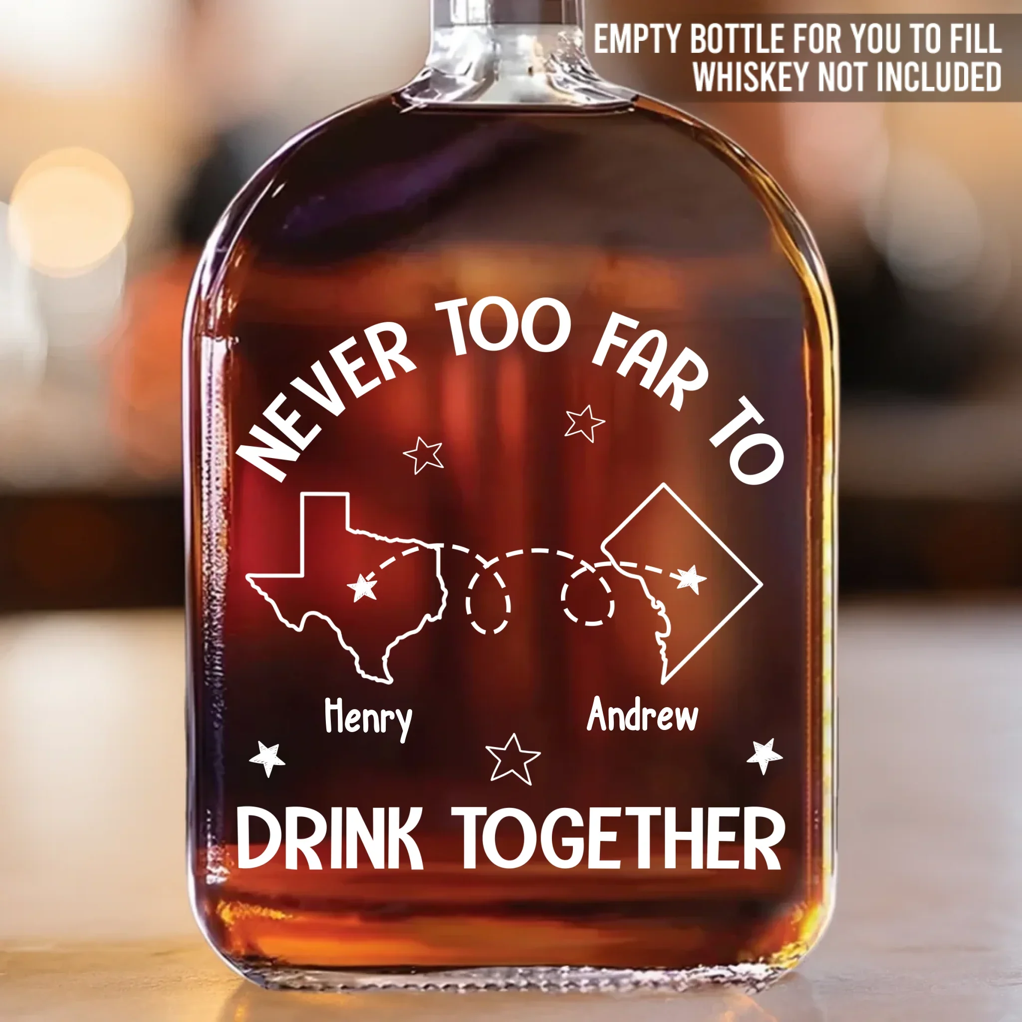 Our Calls Are Always Happy Hour - Bestie Personalized Custom Whiskey Bottle - Gift For Best Friends, BFF, Sisters - Robaser