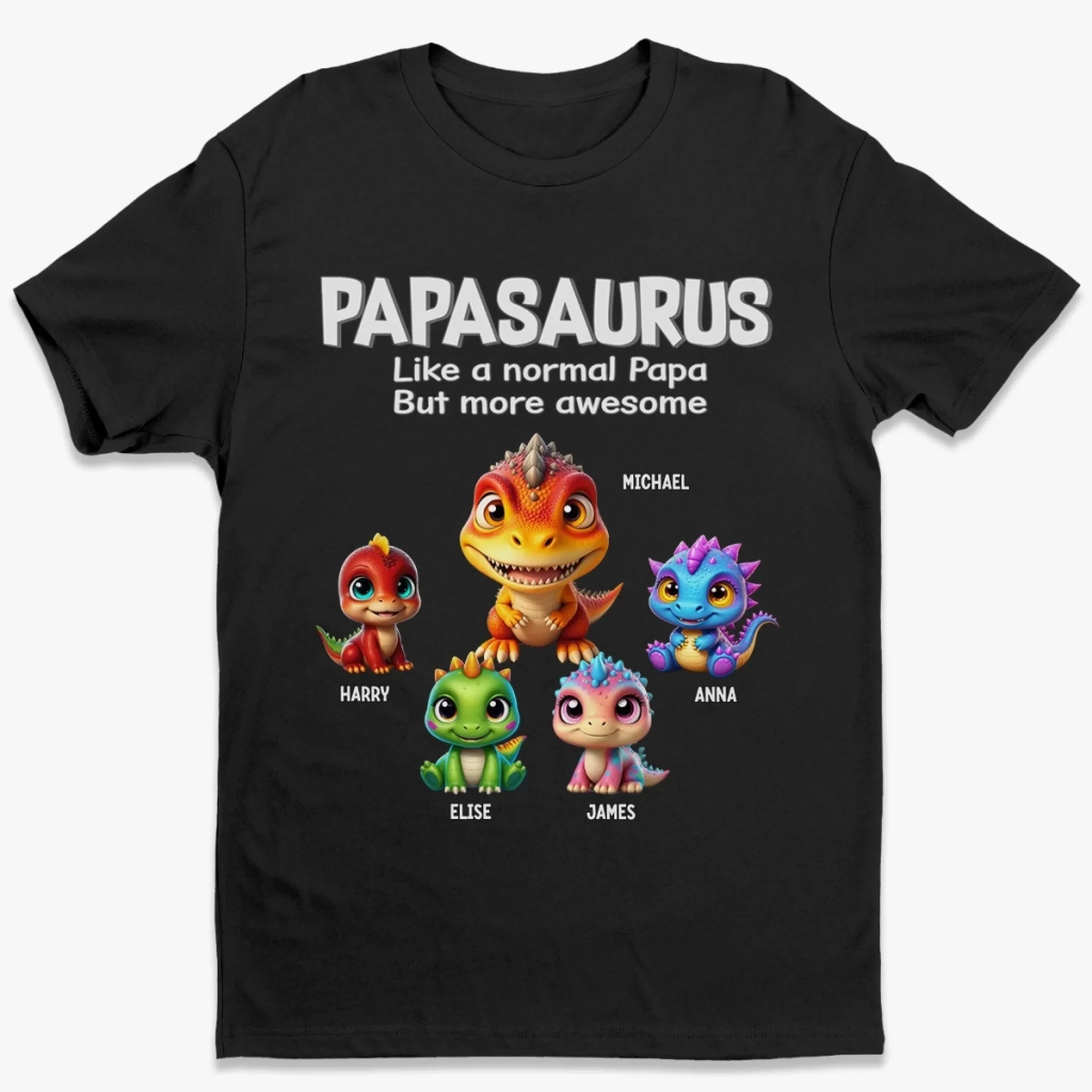 Papasaurus, Louder Than A Roar - Family Personalized Custom Unisex T-shirt, Premium T-shirt, Hoodie - Father's Day, Gift For Dad, Grandpa - Robaser