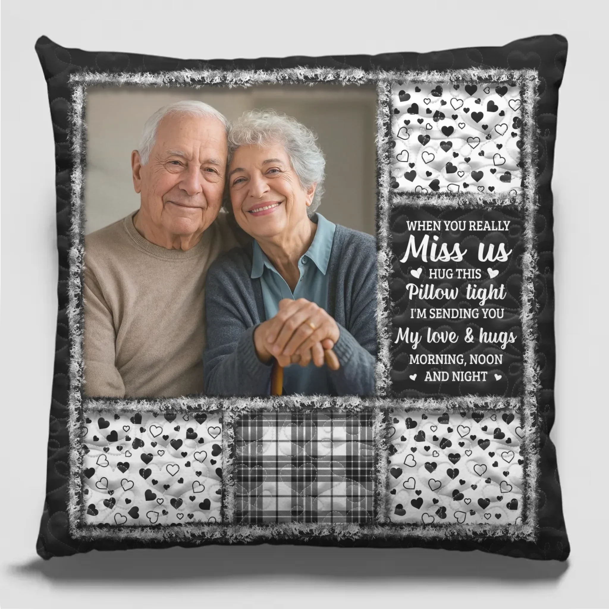 Custom Photo Pillow - Personalized Memorial Sympathy Gifts For Loss Of Mom, Dad - Heaven Says Hello - Robaser