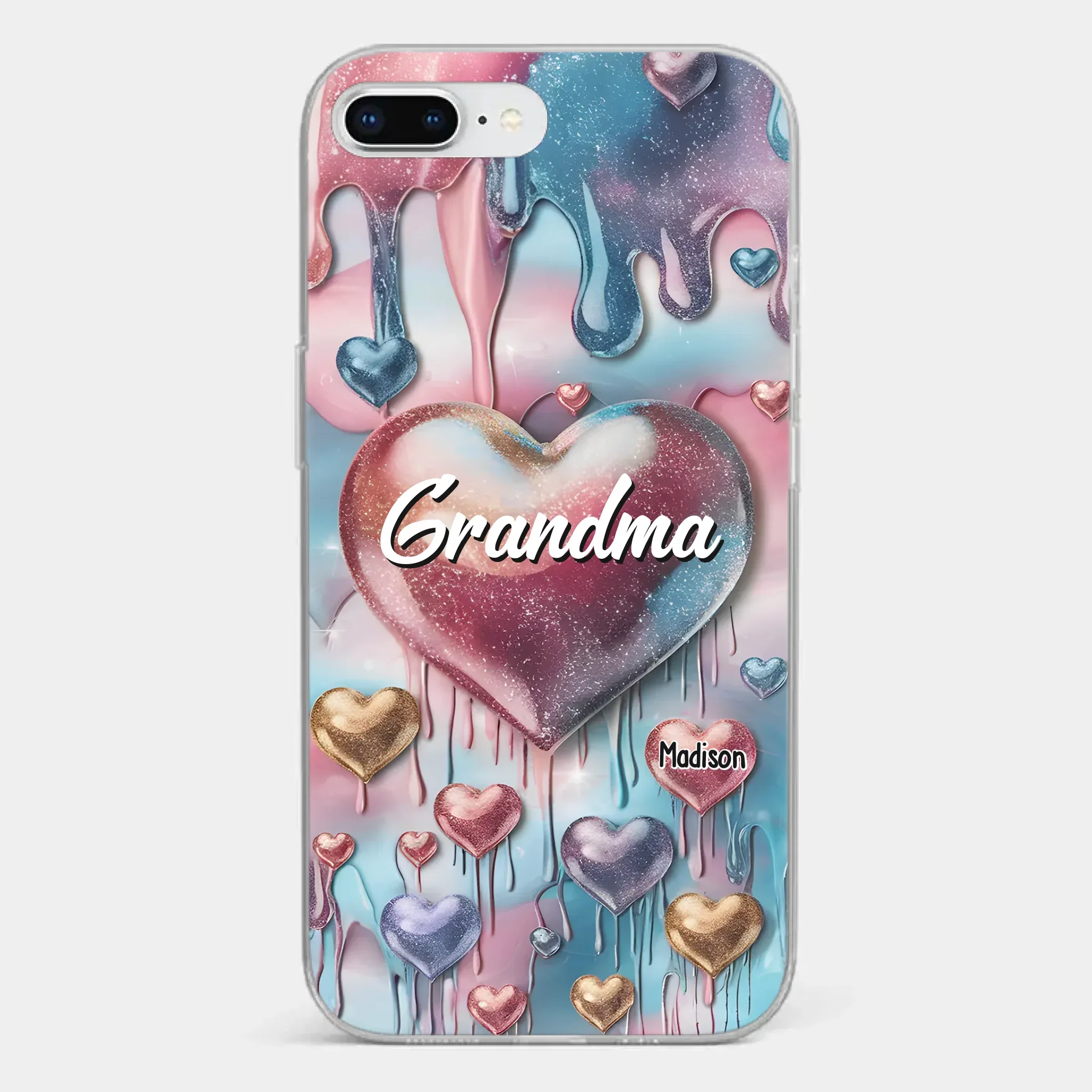 Forever In Grandmother's Heart - Family Personalized Custom 3D Inflated Effect Printed Clear Phone Case - Gift For Mom, Grandma - Robaser