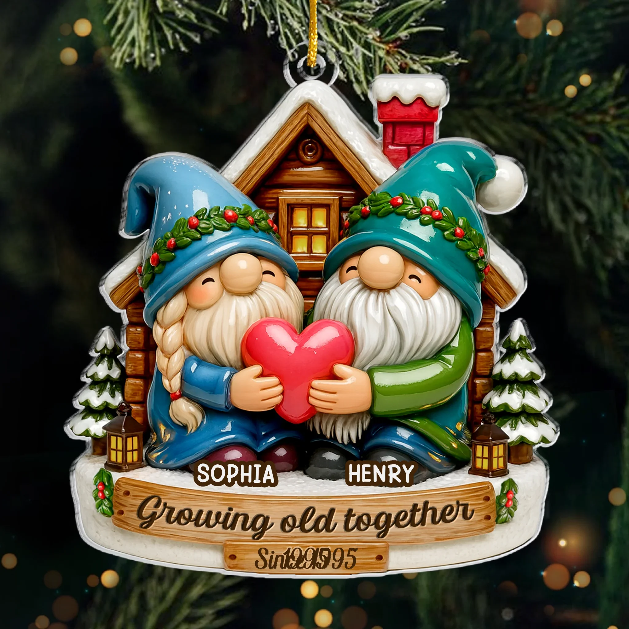 Custom Acrylic Ornament - Personalized Anniversary Christmas Wedding Gifts For Husband And Wife, Him And Her - Always Us, Always Love - Robaser