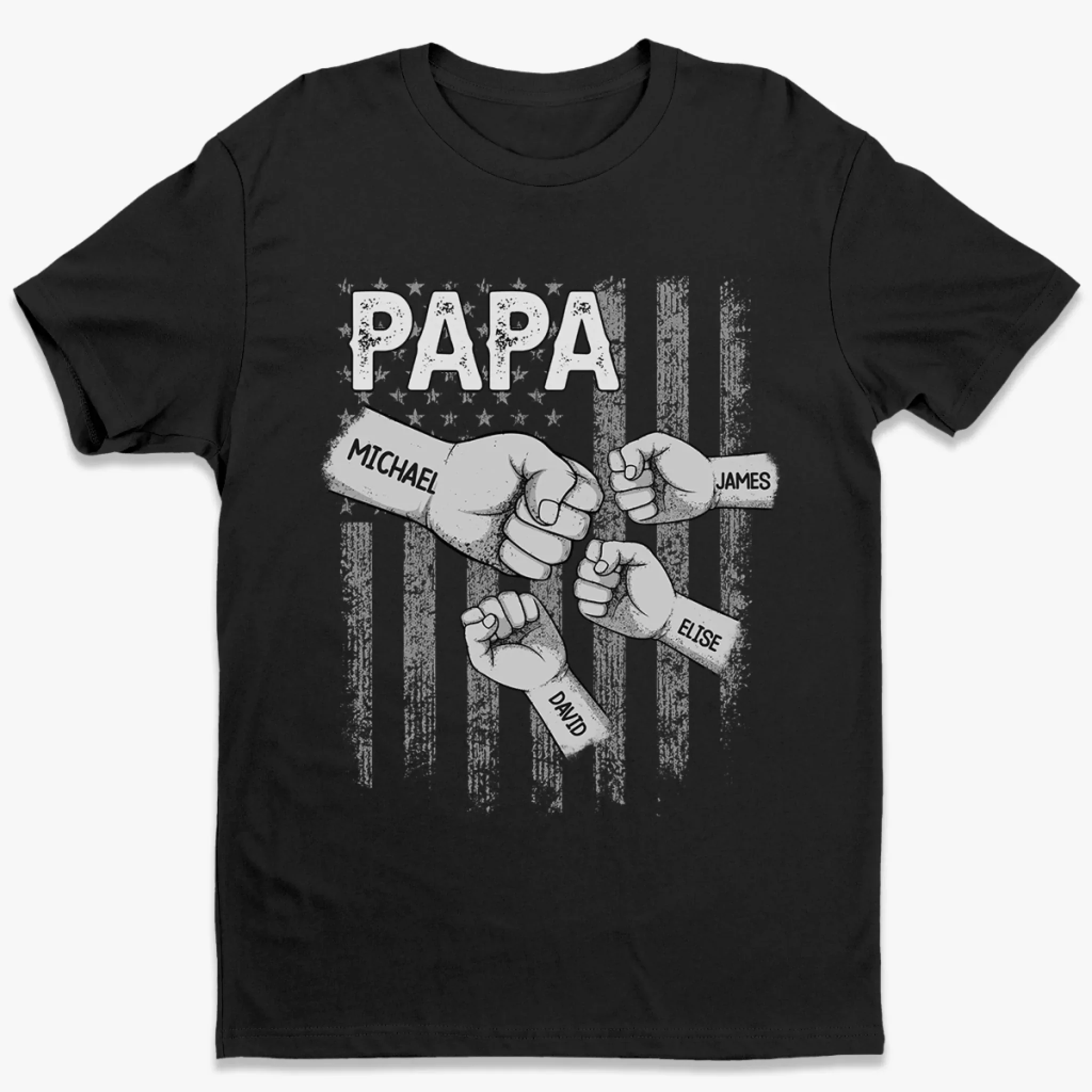 Built With Love And Fist Bumps - Family Personalized Custom Unisex T-shirt, Premium T-shirt, Hoodie - Father's Day, Gift For Dad, Grandpa - Robaser