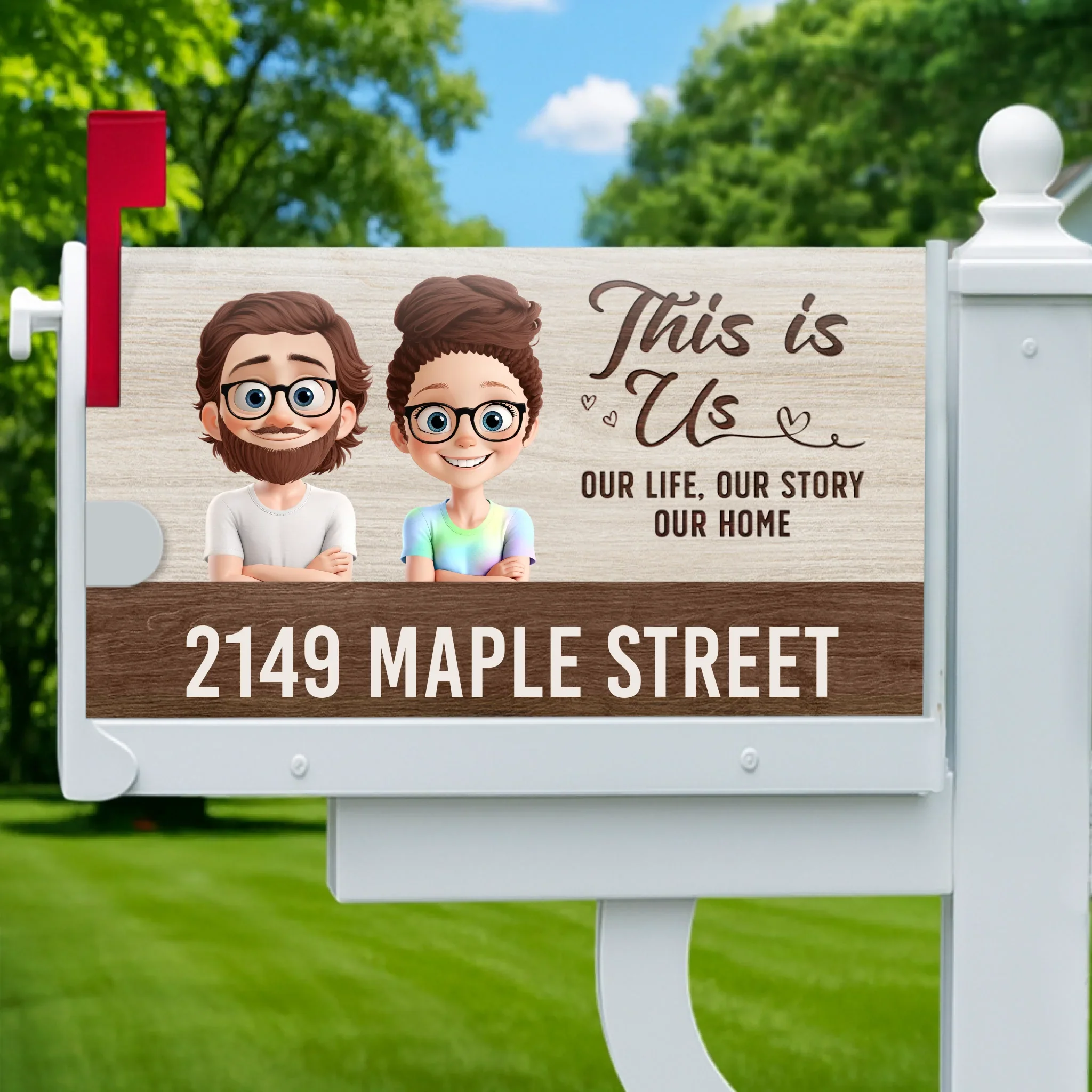 Custom Magnetic Mailbox Cover - Personalized  Birthday Gifts For Mom, Dad, Kids - Addressed With Love - Robaser