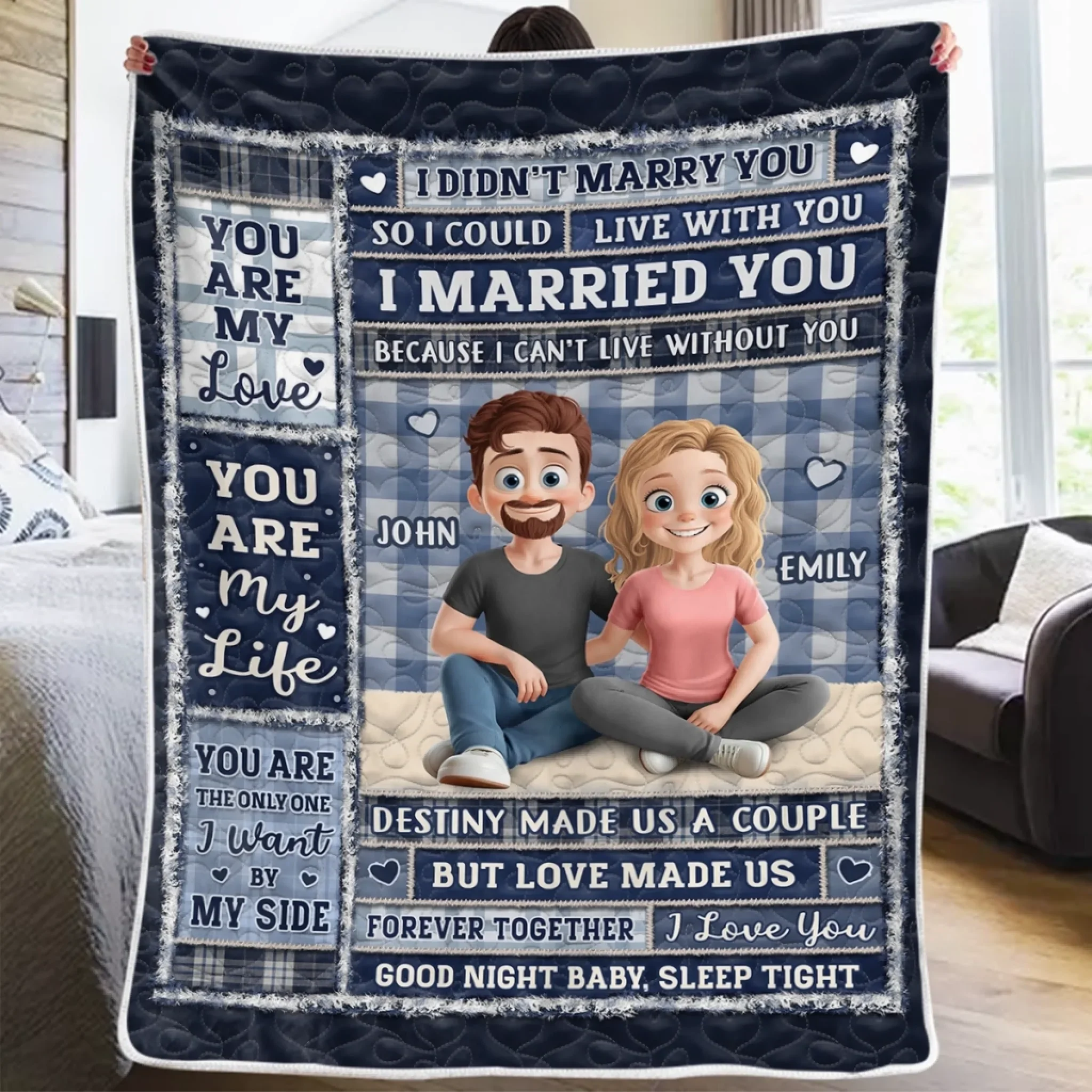 Custom Blanket - Personalized Anniversary Wedding Gifts For Husband And Wife, Him And Her - My Favorite Chapter Is Us - Robaser
