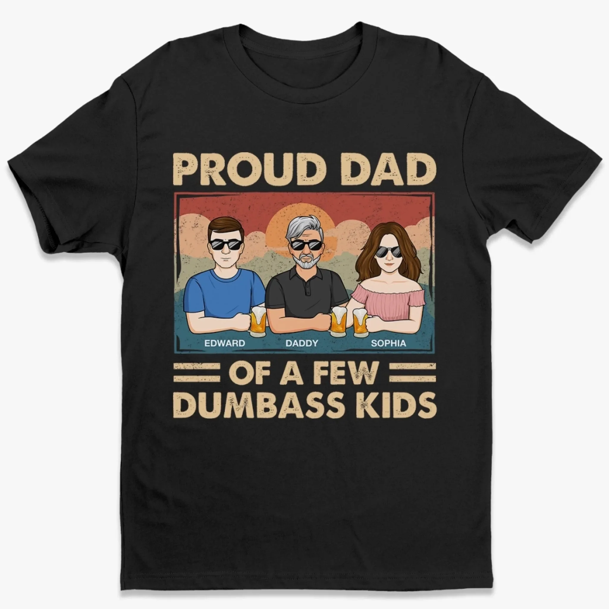 Proof Dad Did It Right - Family Personalized Custom Unisex T-shirt, Premium T-shirt, Hoodie - Father's Day, Gift For Dad - Robaser