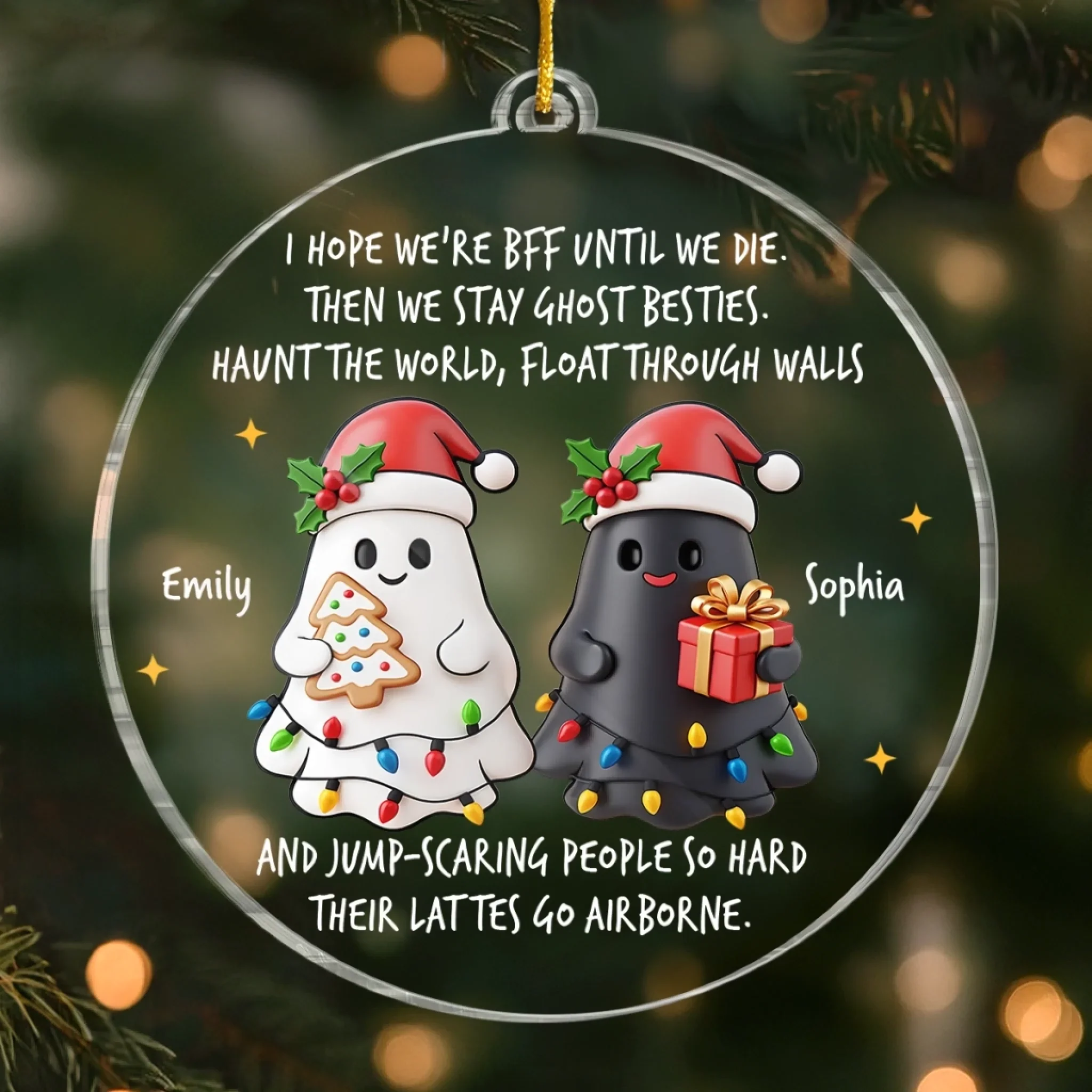 Custom Acrylic Ornament - Personalized Christmas Best Friend Birthday Gifts For Women, Besties, Sisters, BFF - Always The Cool Ones - Robaser
