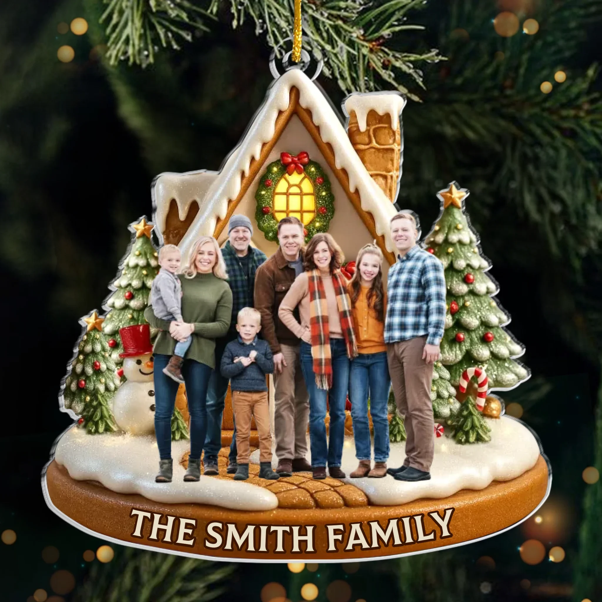 Custom Photo Acrylic Ornament - Personalized Christmas Birthday Gifts For Mom, Dad, Brother, Sister, Kids - Christmas Sparkles With Love At Home - Robaser