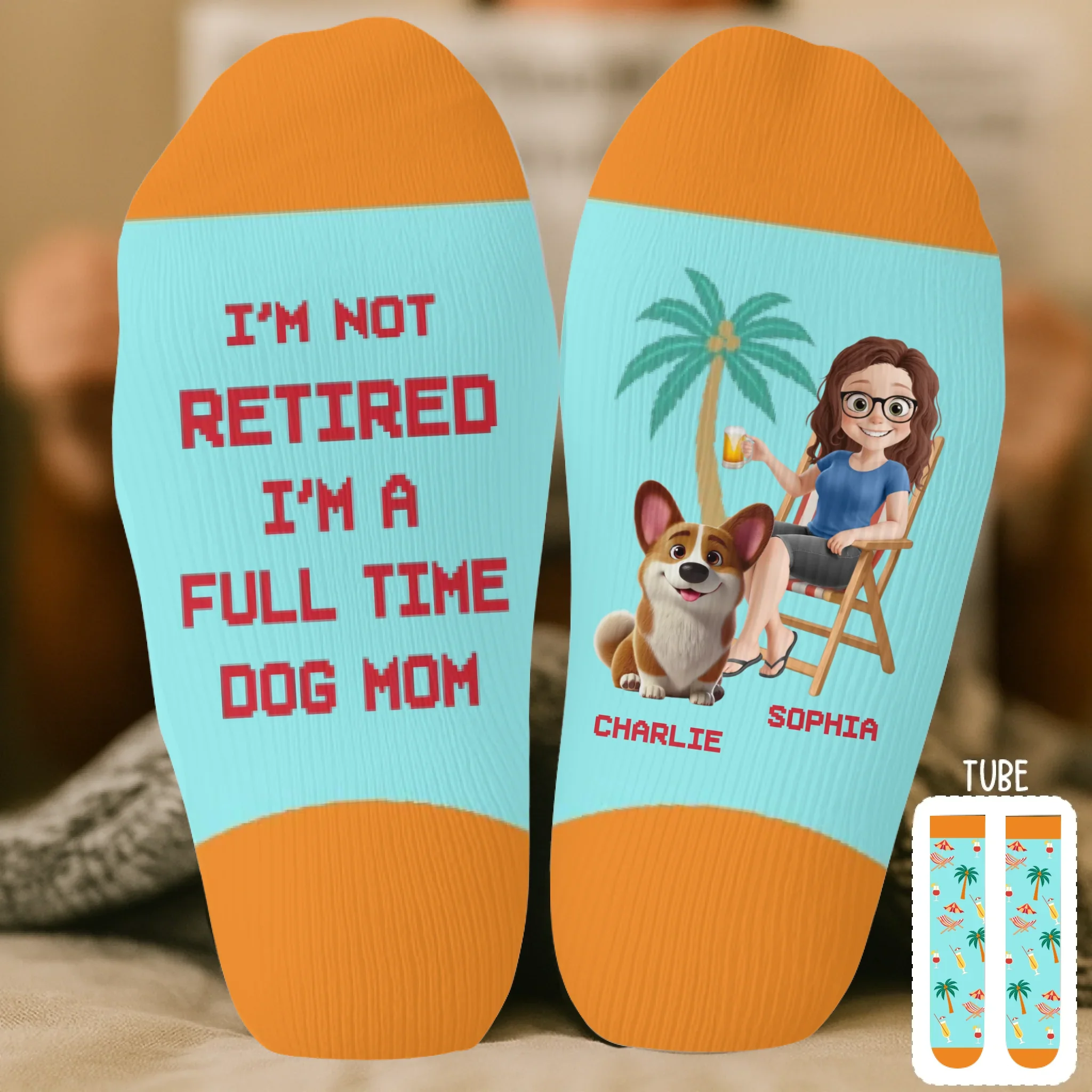 Custom Crew Socks - Personalized Retirement Gifts For Dog Lovers, Dog Dad And Mom - Less Work, More Woof - Robaser