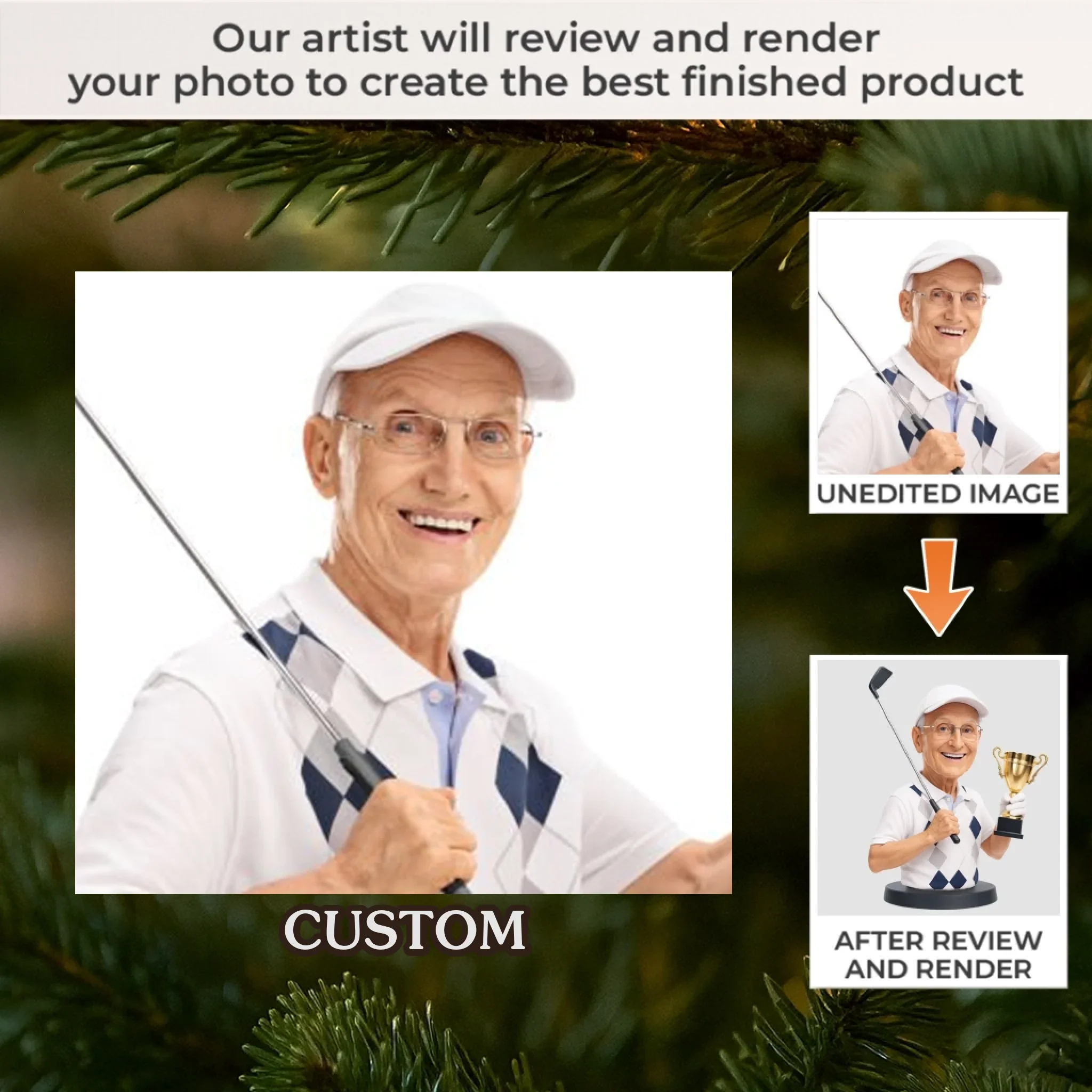 Custom Photo Acrylic Ornament - Personalized Christmas Birthday Golf Gifts For Men, Women - Life Is Better With Golf - Robaser