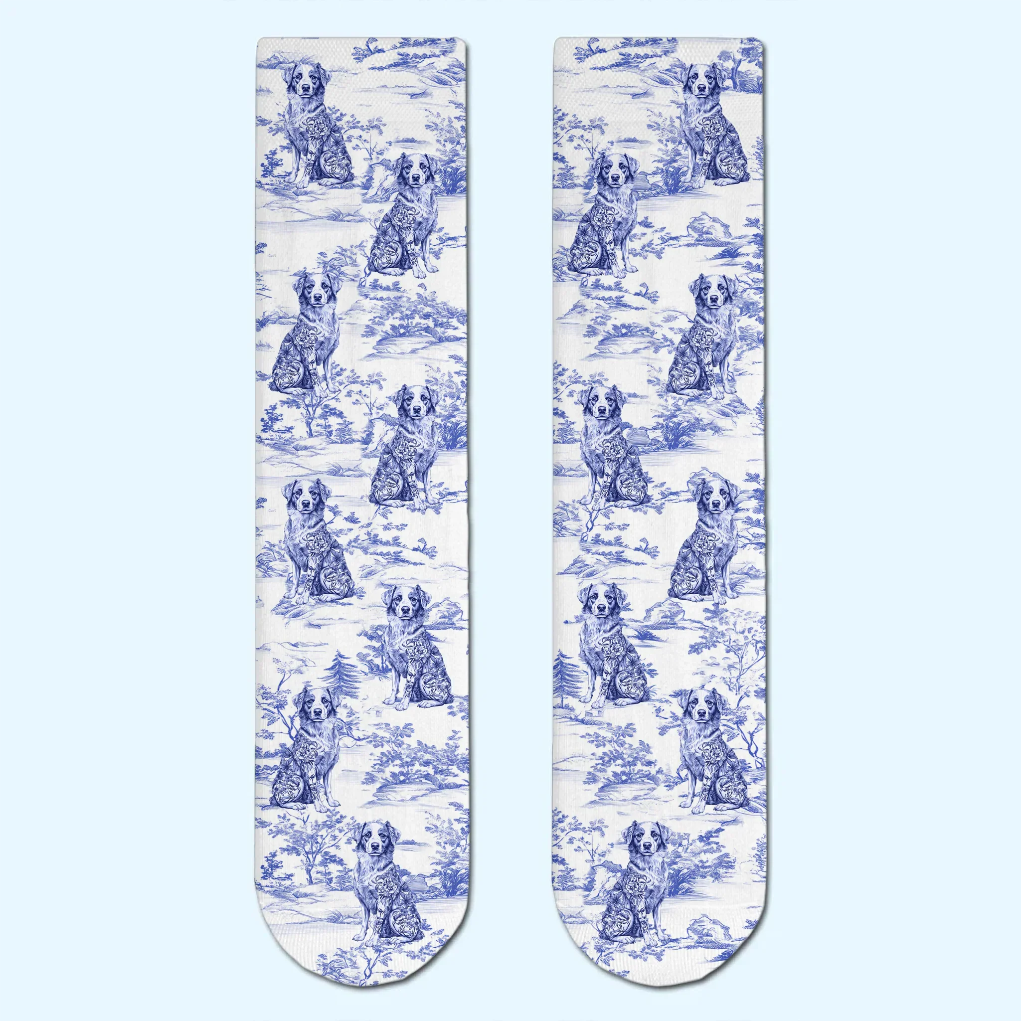 Custom Middle Tube Socks - Personalized Birthday Gifts For Dog Lovers, Dog Dad And Mom - Woof In Wonderland - Robaser